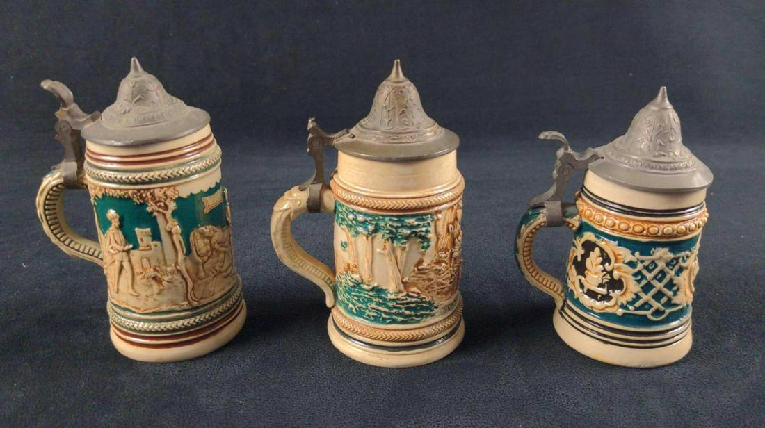 3 Vintage Ceramic Mini Drinking Steins Snow White (1 of 6)