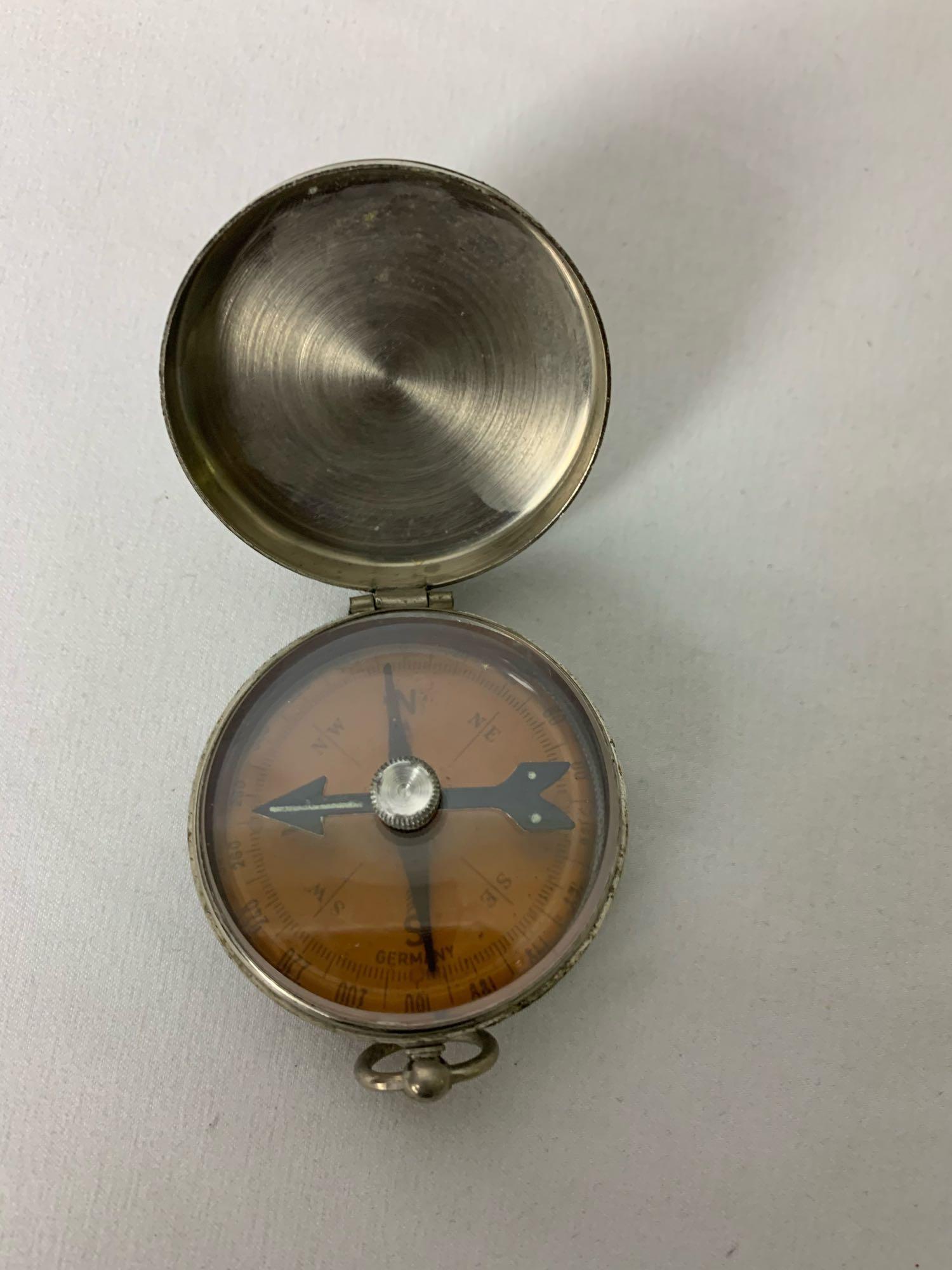Vintage Pocket Liquid Filled Compass Silver Germany (1 of 5)