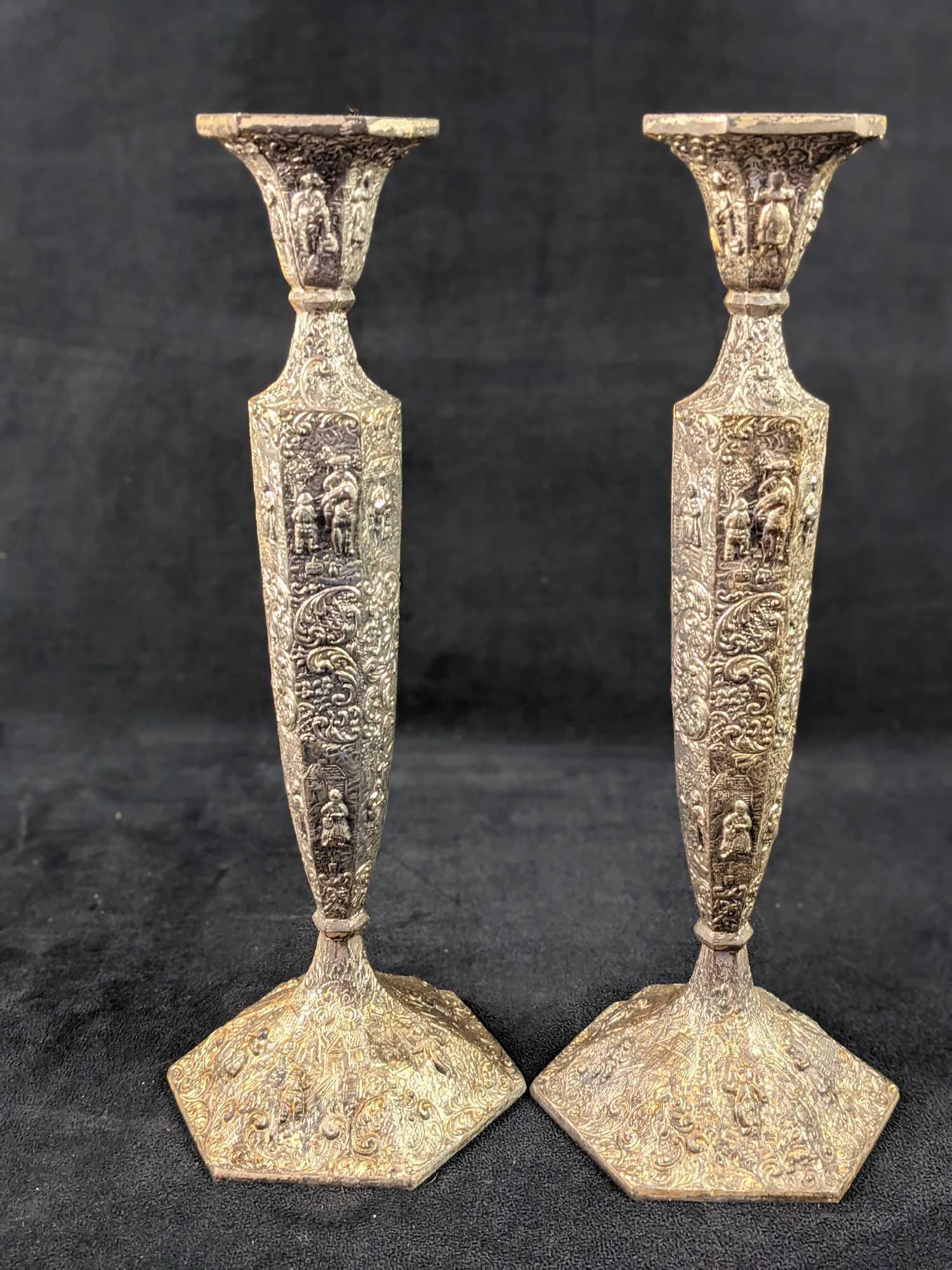 2 Vintage Crescent Silver Triple Silver Plated (1 of 9)