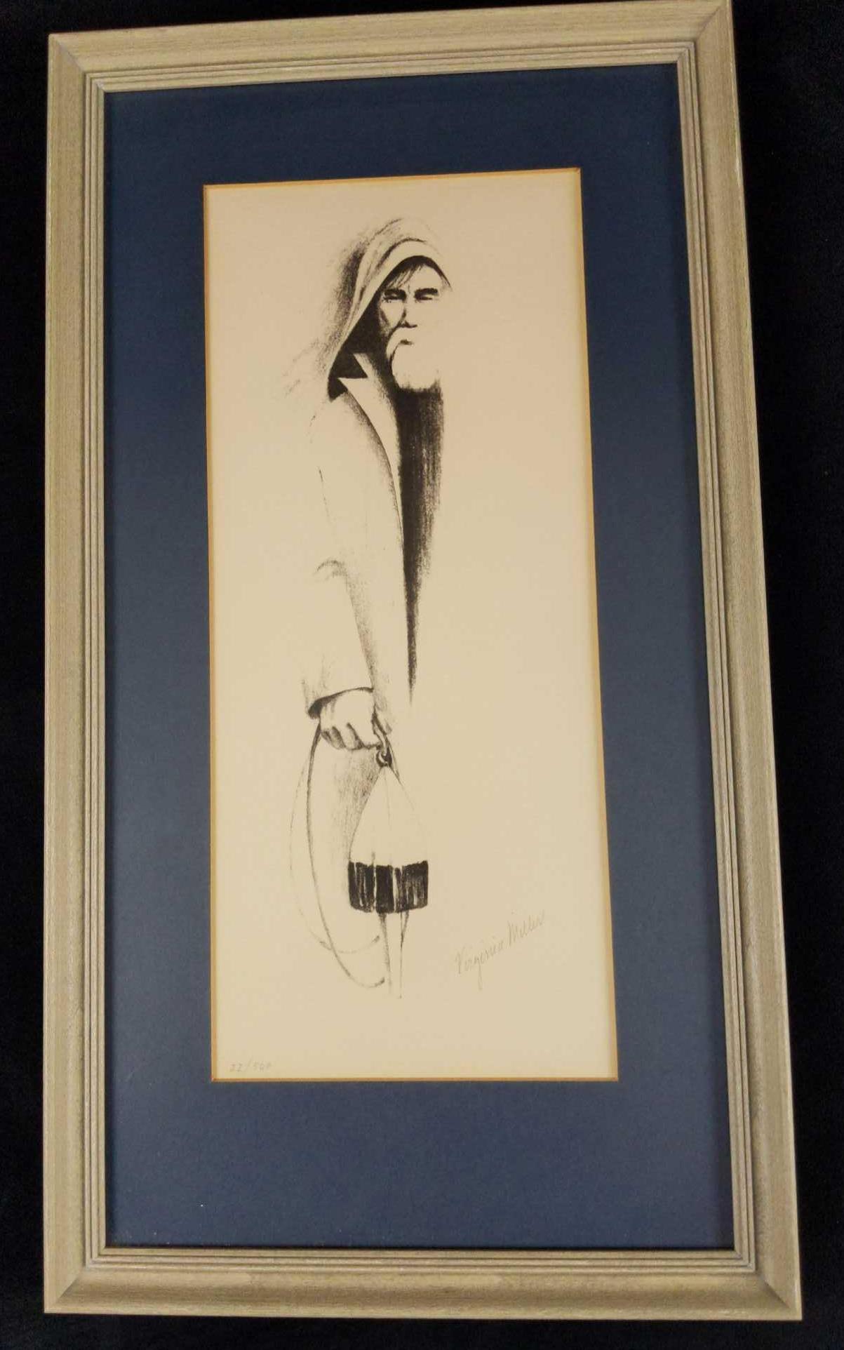 Framed Virginia Miller Old Fisherman Signed LE (1 of 4)