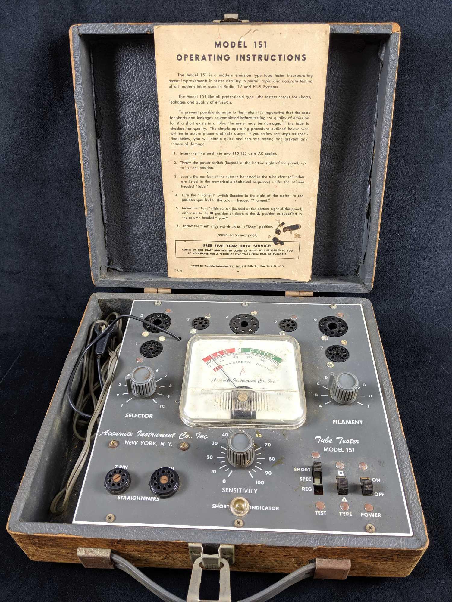 1964 Accurate Instrument Co Tube Tester Model 151 with (1 of 7)