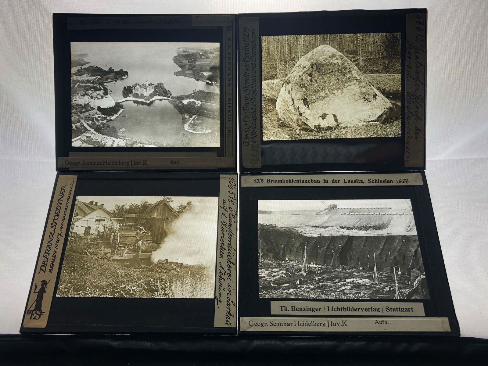 Antique Lot Of 4 Magic Lantern Projector Glass Slides (1 of 5)