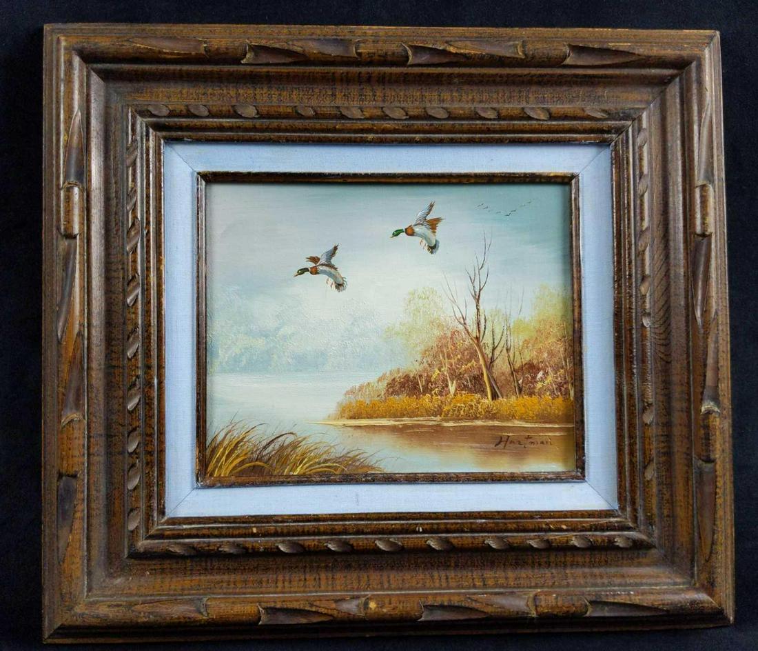 Original Framed Oil On Canvas Two Mallards (1 of 8)