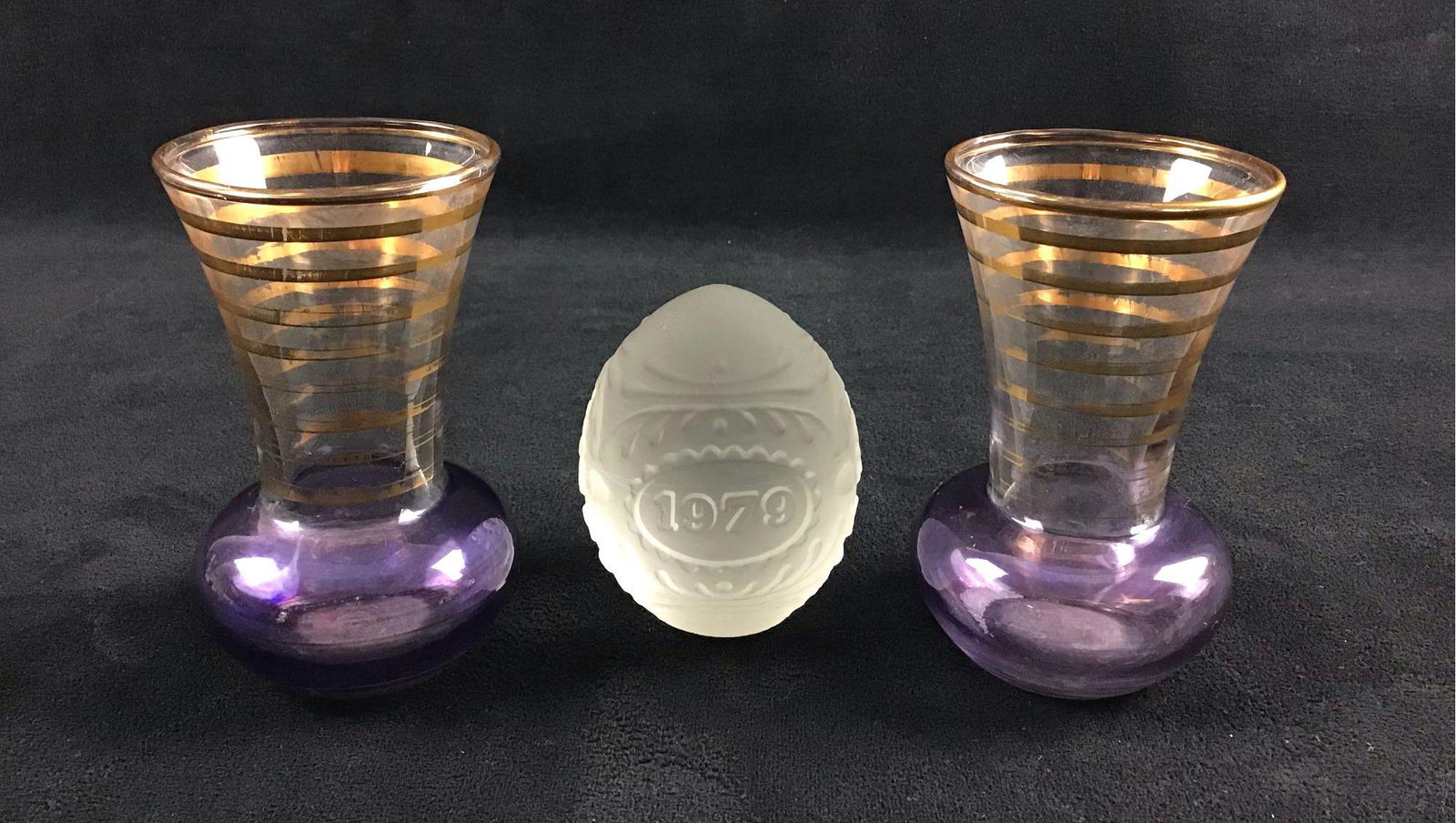 Lot of 3 Glass Art Pieces Goebel Vintage 1979 Frosted (1 of 7)