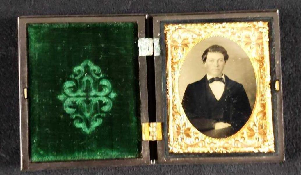 Antique Tintype Portrait W Gutta Percha Case Man (1 of 5)