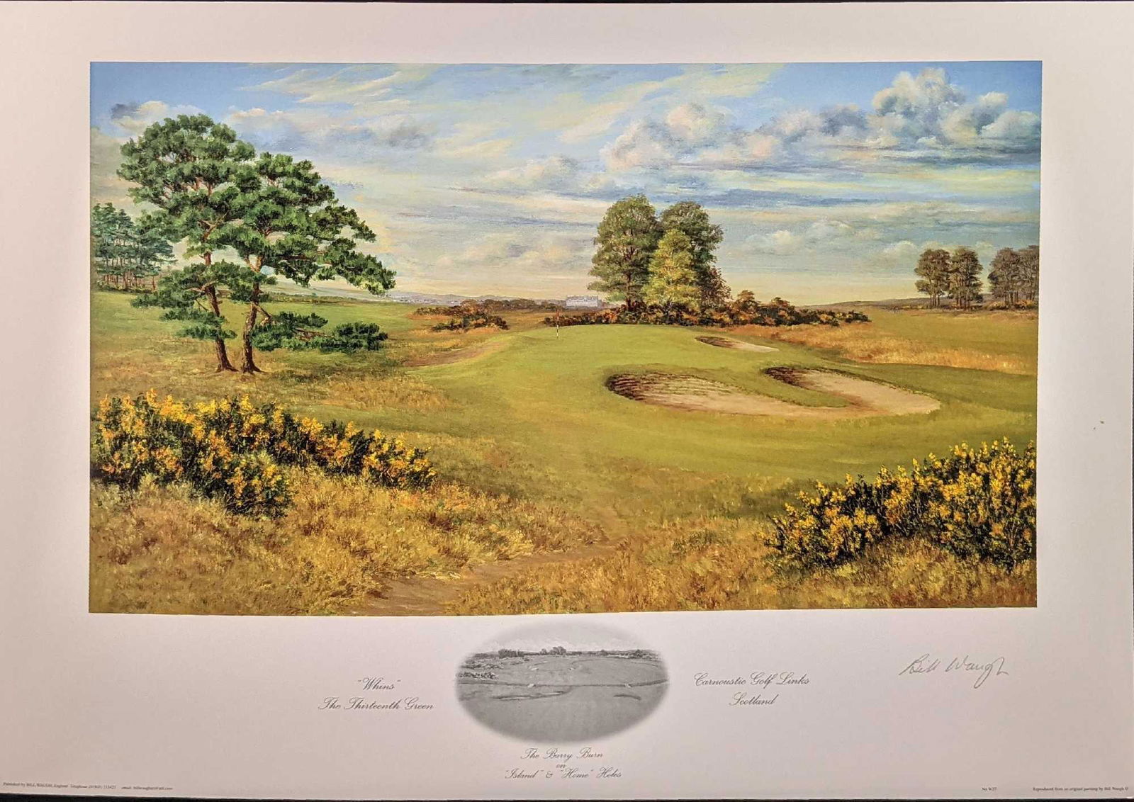 Bill Waugh Signed Golf Print Whins Carnoustie Scotland (1 of 4)