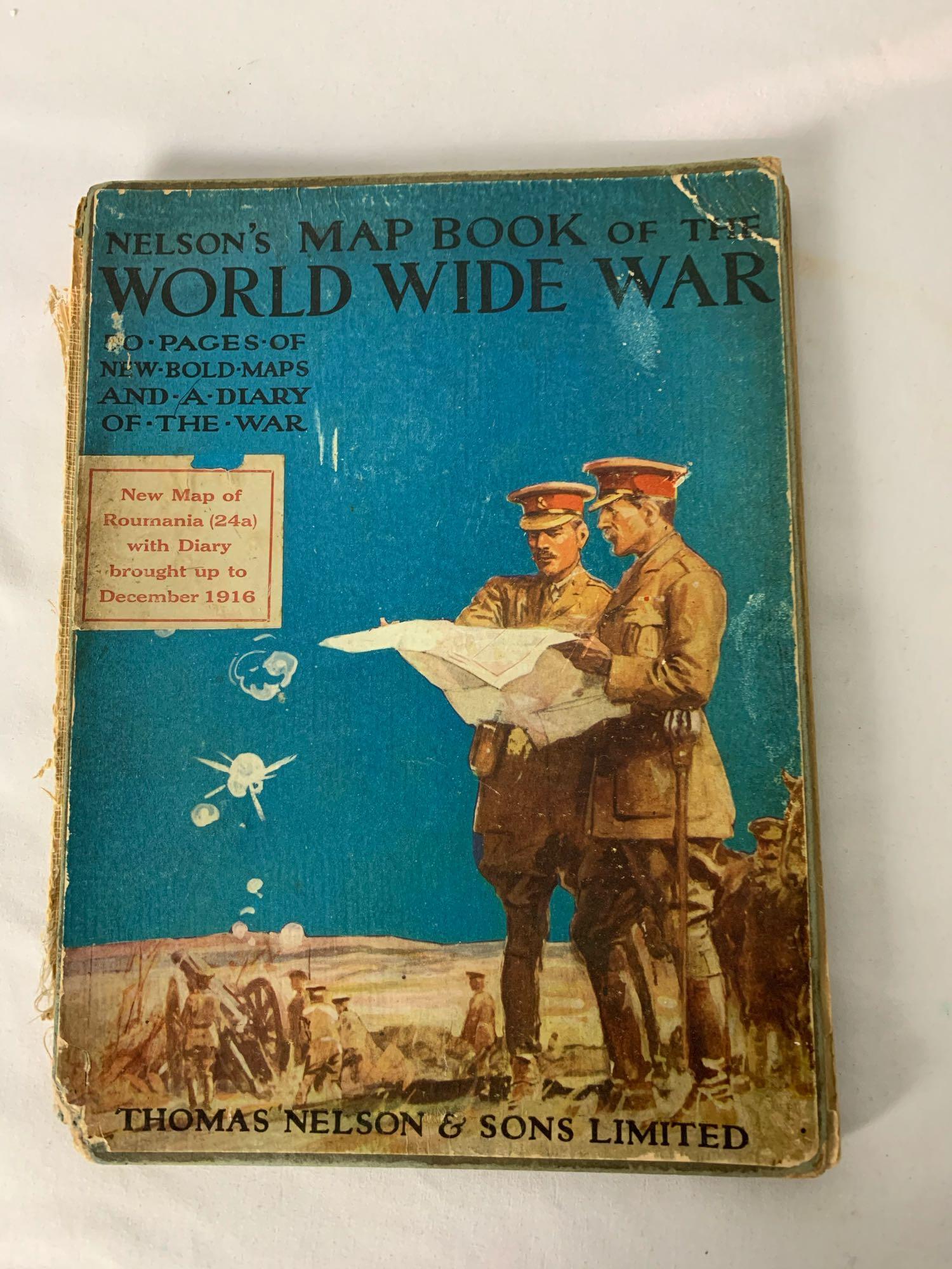 Hardcover "Nelson's Map Book of the World Wide War" (1 of 5)