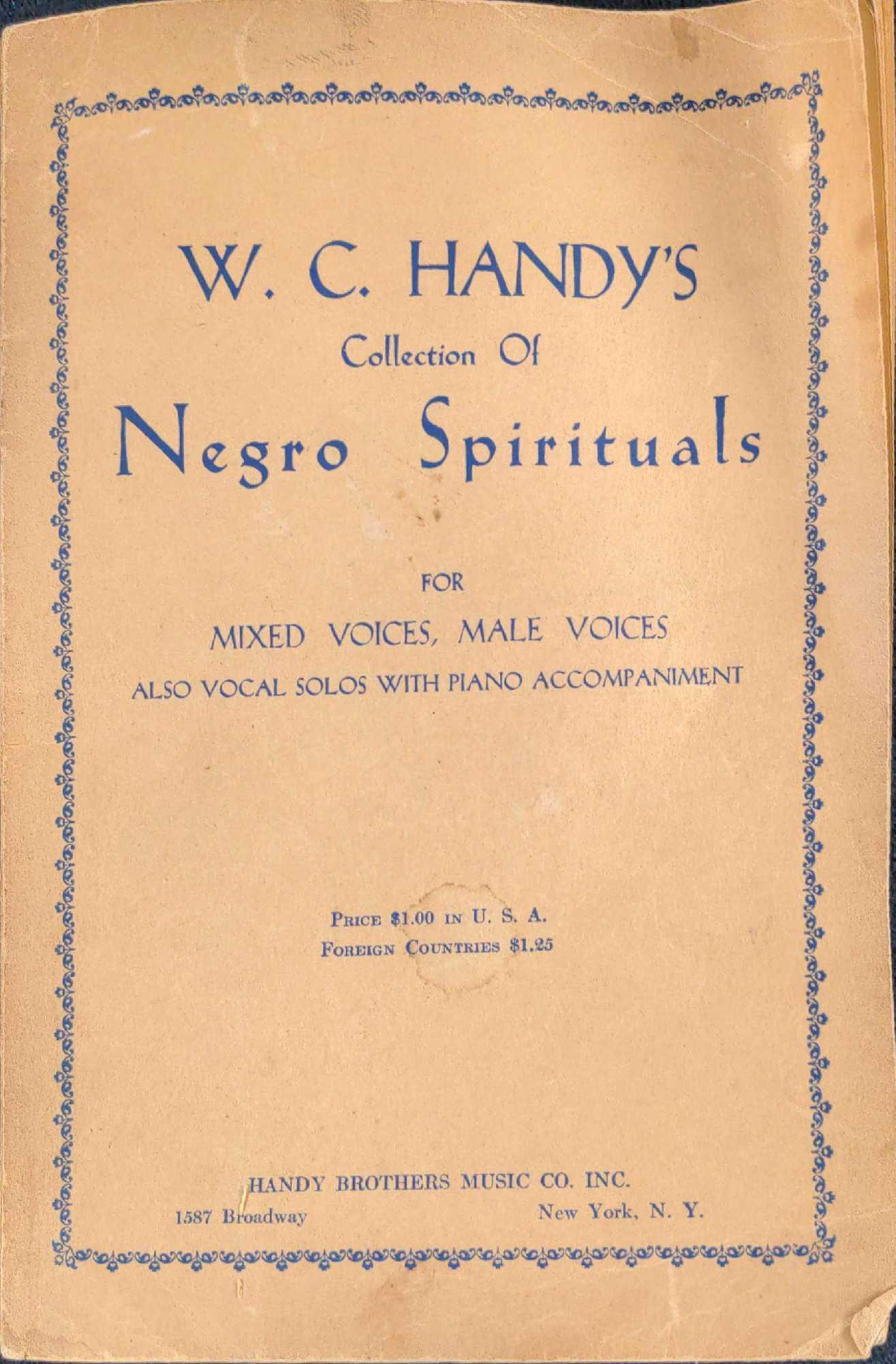 Autographed WC Handys Collection Negro Spirituals (1 of 5)