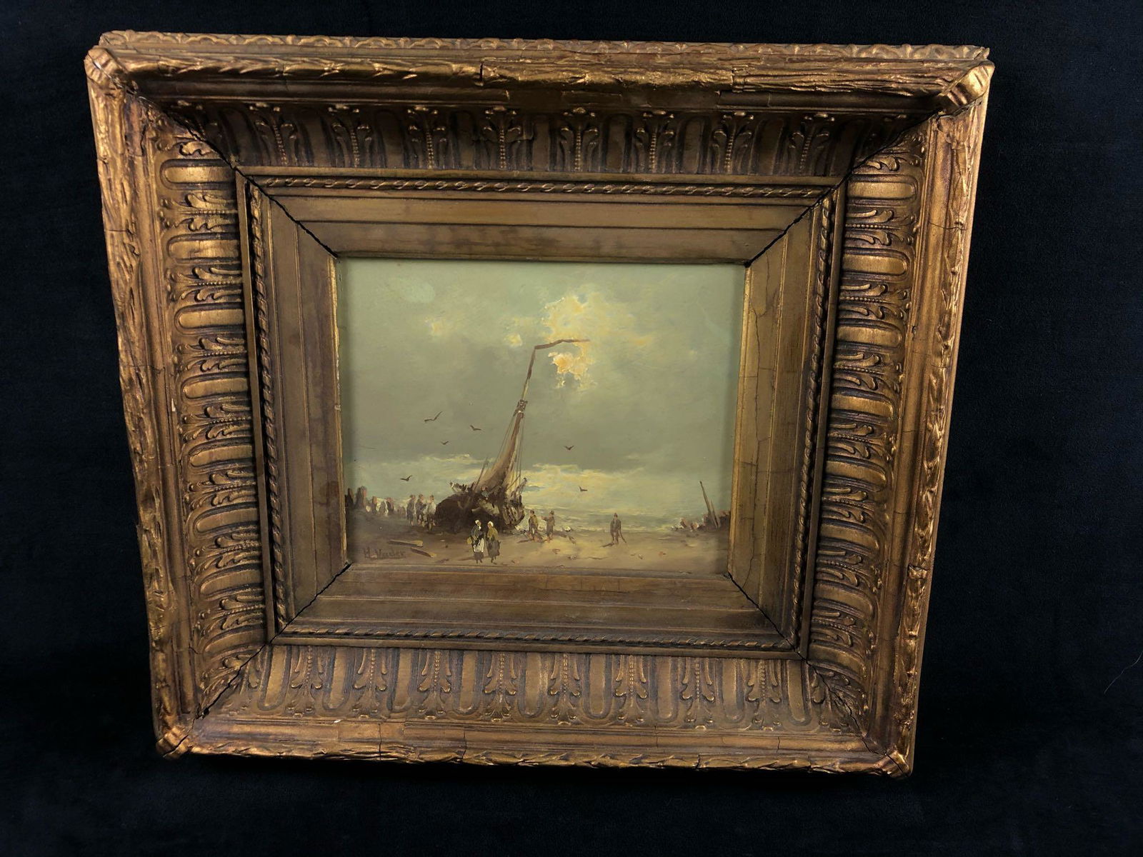 Antique Hendrick Vader Sighed Original Oil On Wood (1 of 8)
