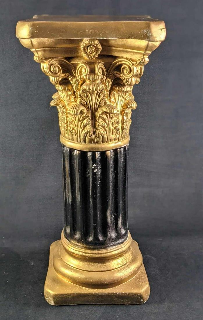 Black And Gold Classic Resin Pedestal Column (1 of 7)