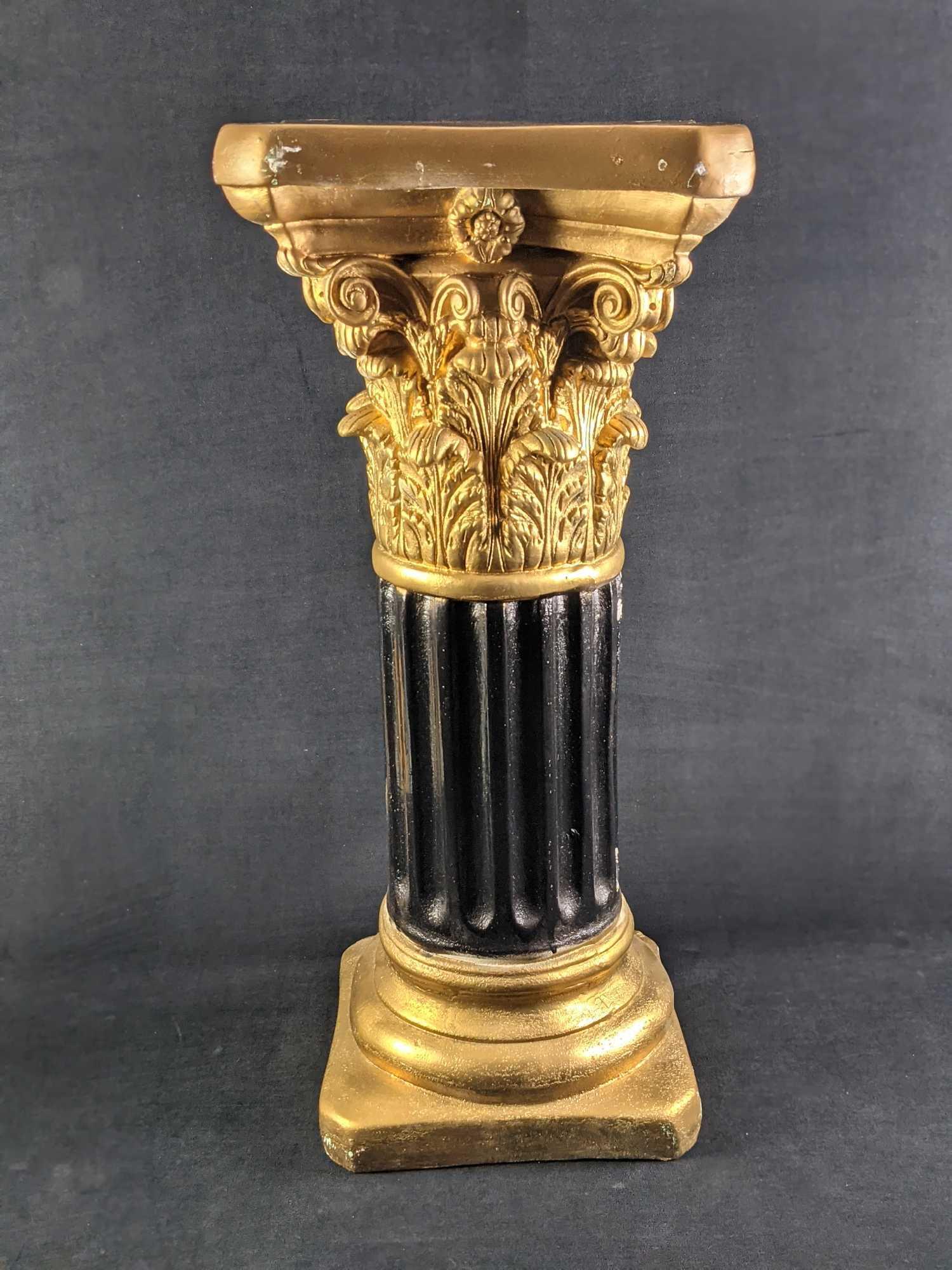 Black And Gold Classic Resin Pedestal Column (1 of 7)