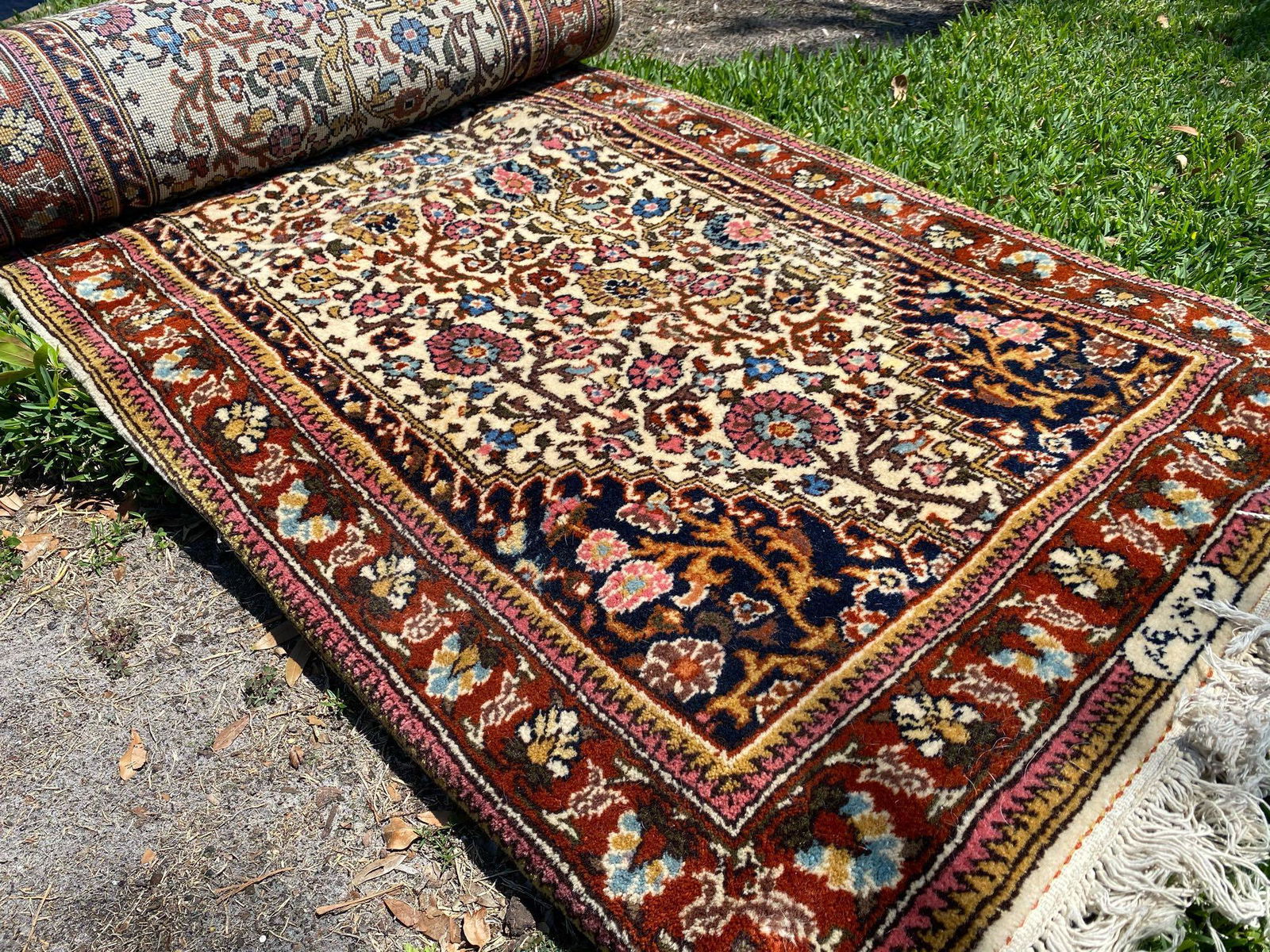 Stunning Vintage Long Cotton & Wool 3' x 23' Runner (1 of 6)