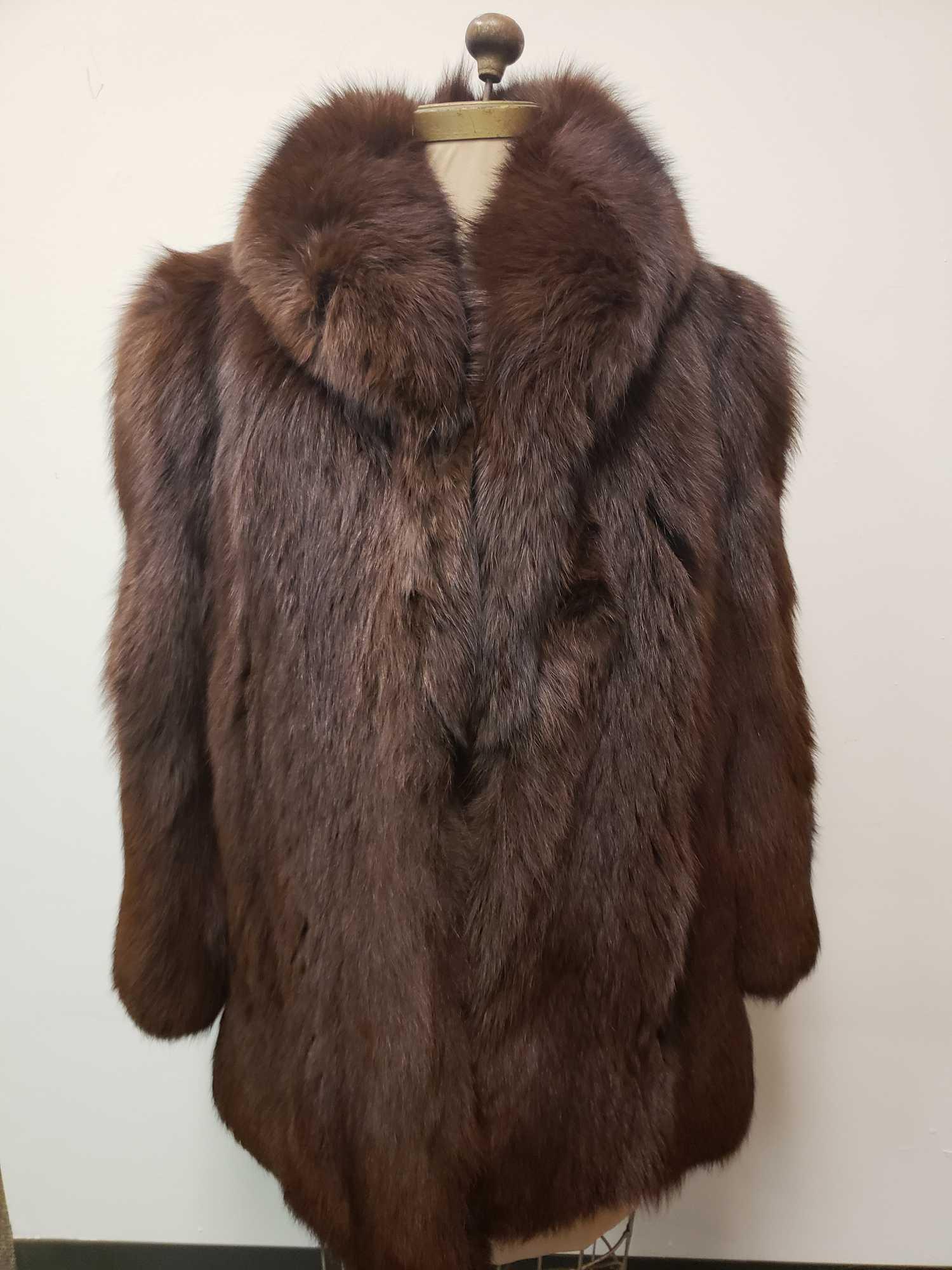 Pelliccerie Daria Furs Dyed Brown Fox Fur Coat (1 of 6)