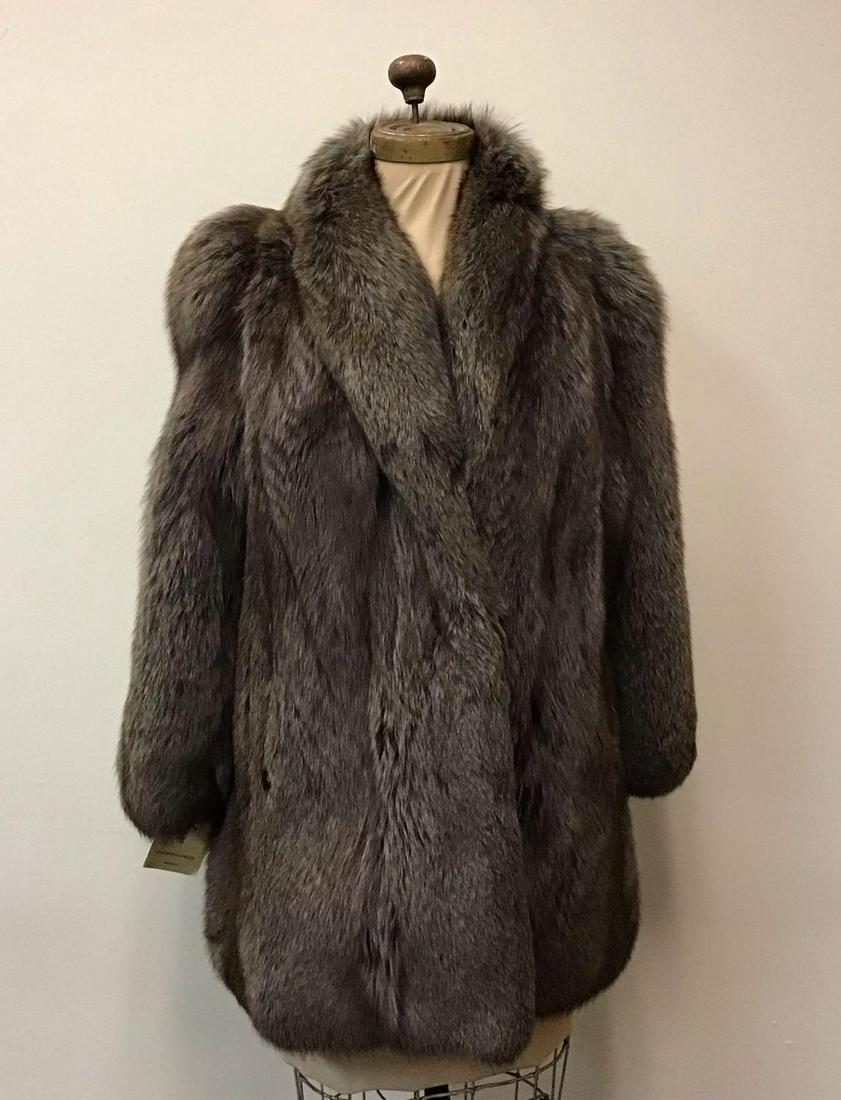 SAGA Gray Fox Coat Jacket Vintage Fashion (1 of 8)
