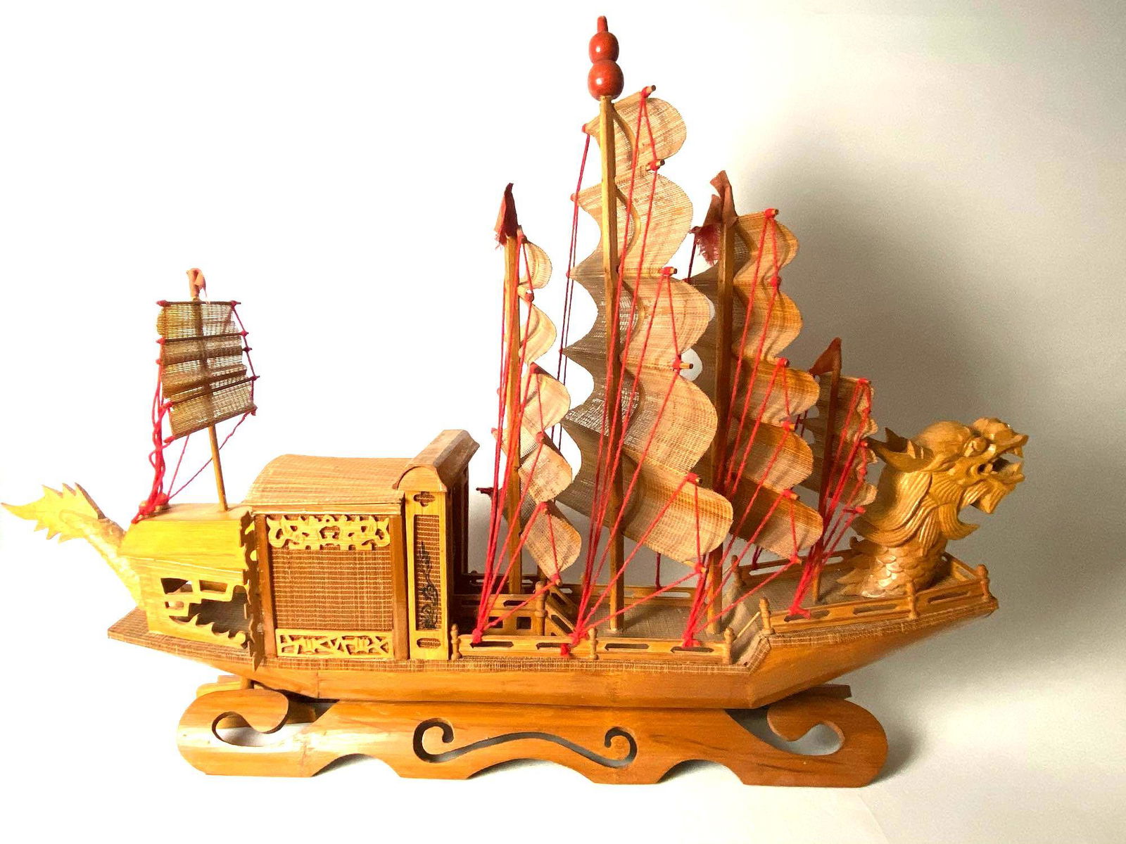 Exquisite Large Vintage Hand Carved Chinese Wood Dragon (1 of 9)