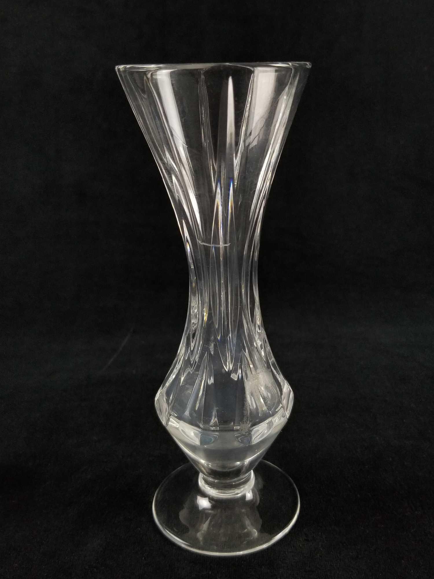 Hour Glass Shape Cut Glass Mini Vase (1 of 6)
