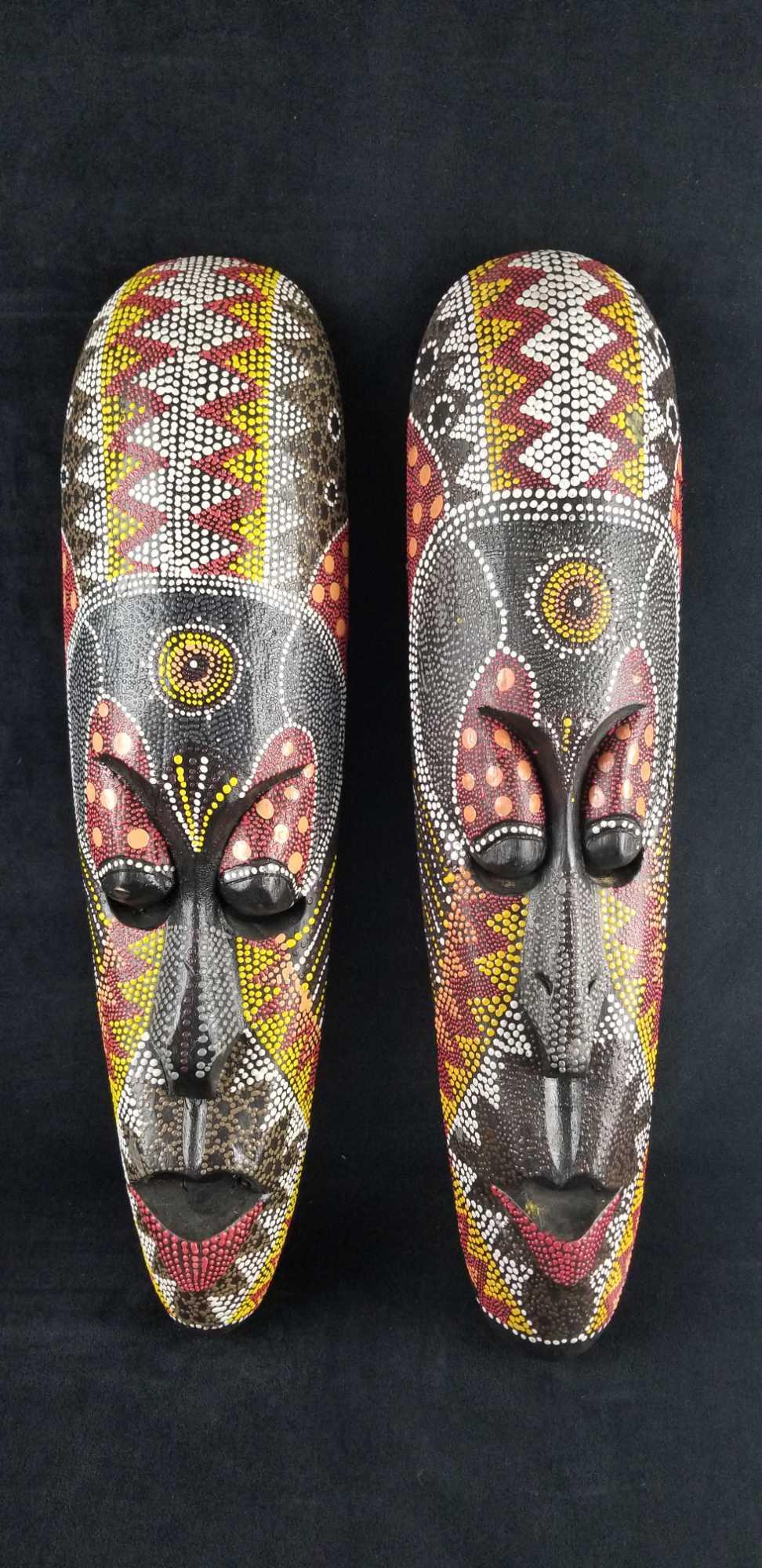 Handcarved Wooden Triabal Masks Indonesian (1 of 8)