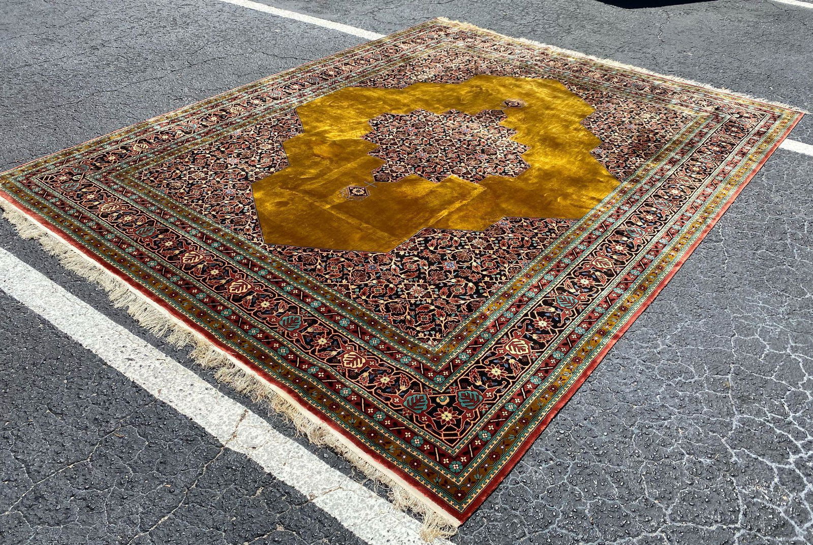 122' x 96" Large Oriental Plush Rug Red Blue Black Gold (1 of 19)