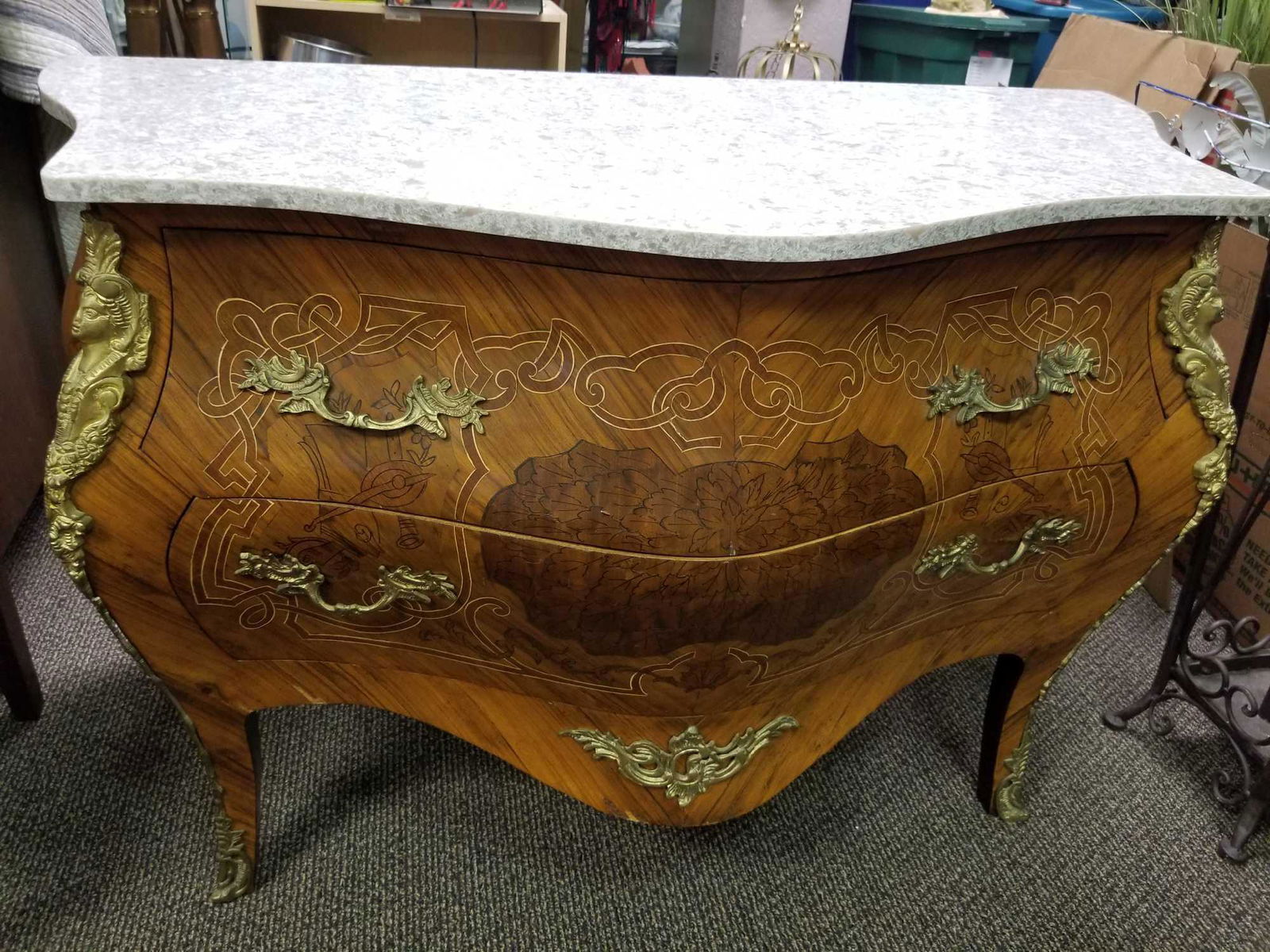 Vintage Louis XV Style Commode with Brass Ormole and (1 of 10)
