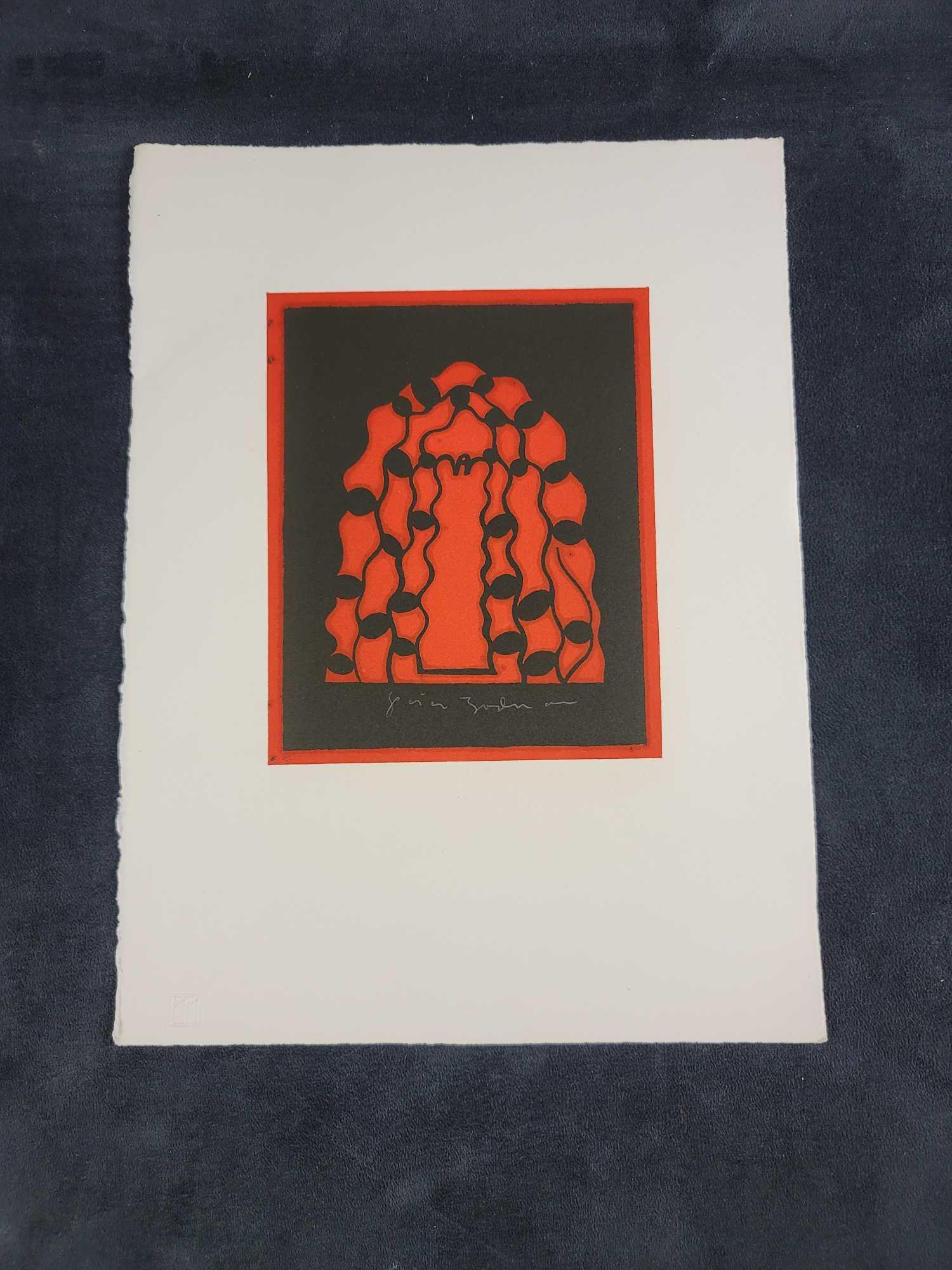 Framed Peter Bodnar Untitled Black and Red (1 of 7)