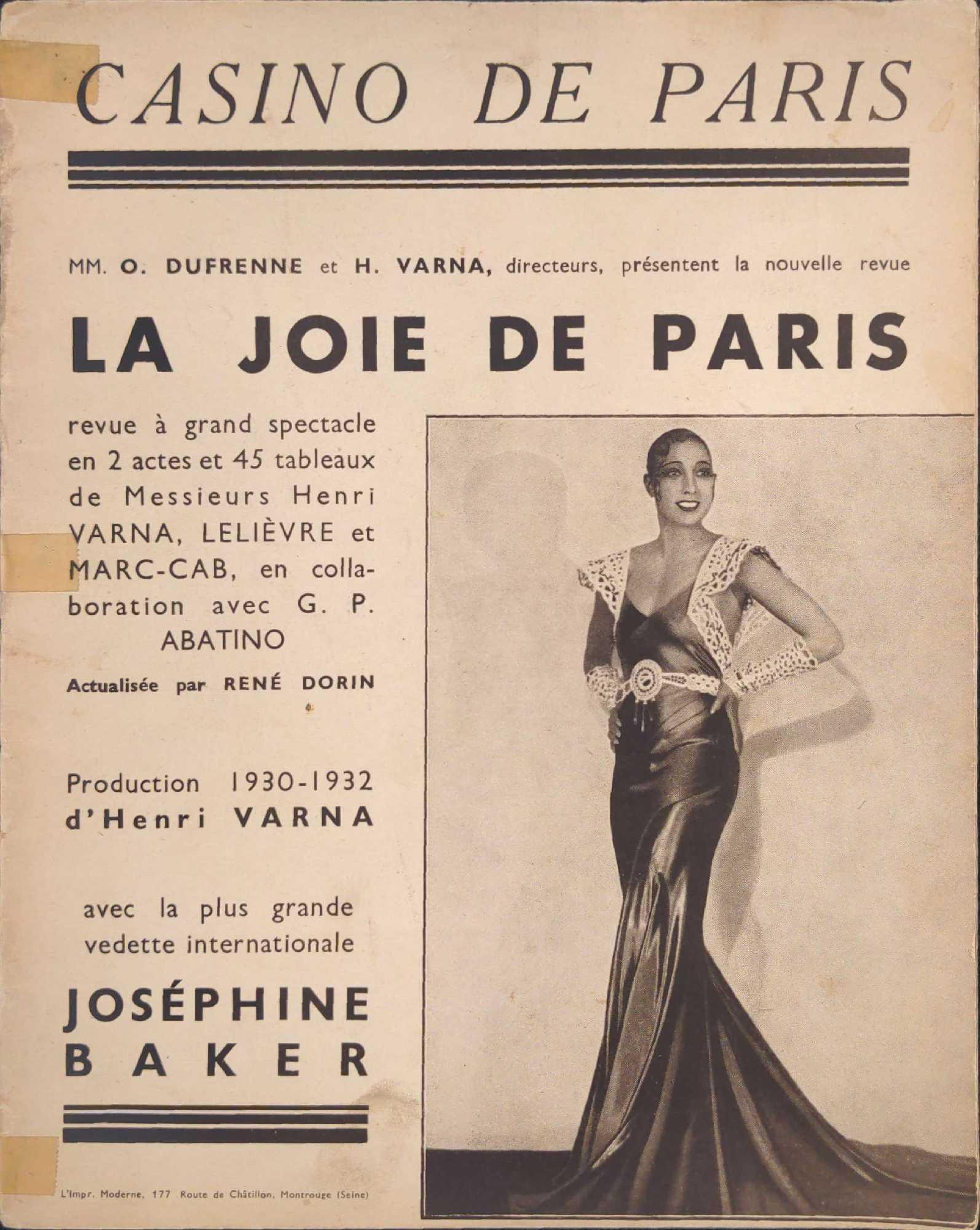 Vintage Casino De Paris Josephine Baker Program (1 of 6)