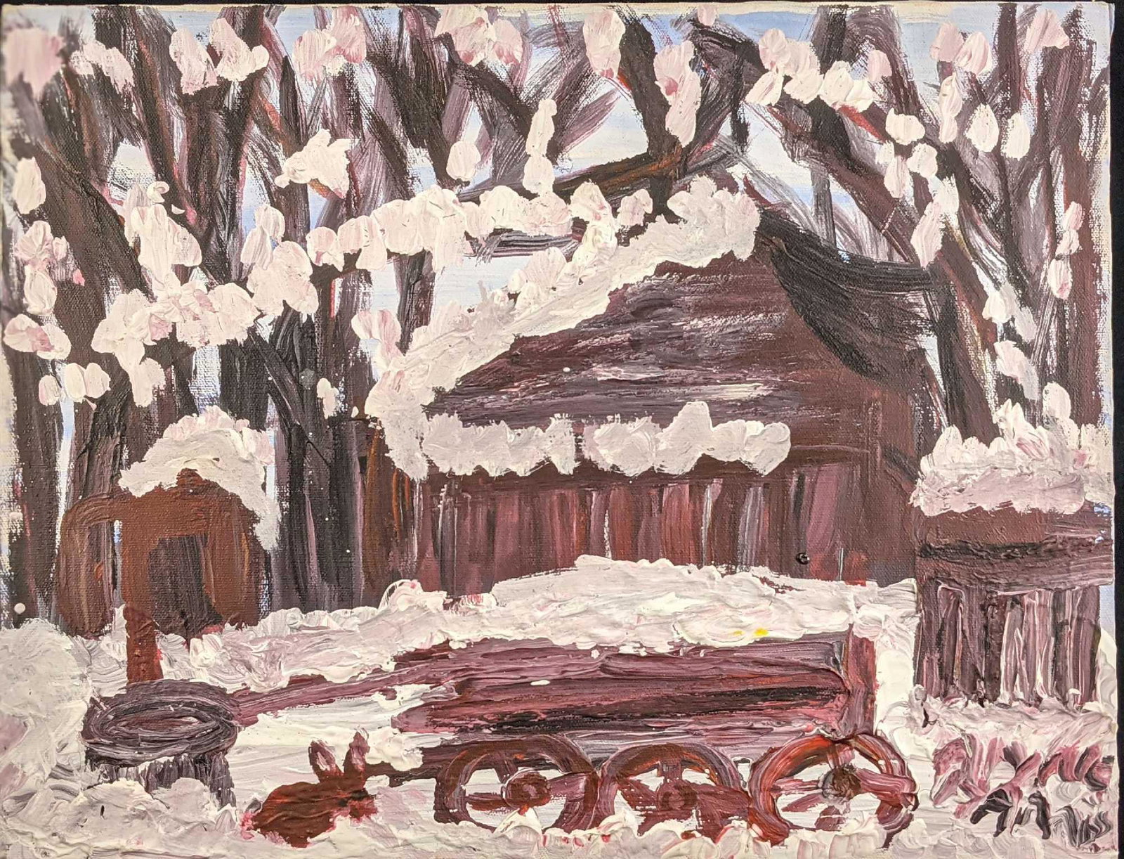 Original Alyne Harris Florida Folk Art Rabbit Wagon (1 of 6)