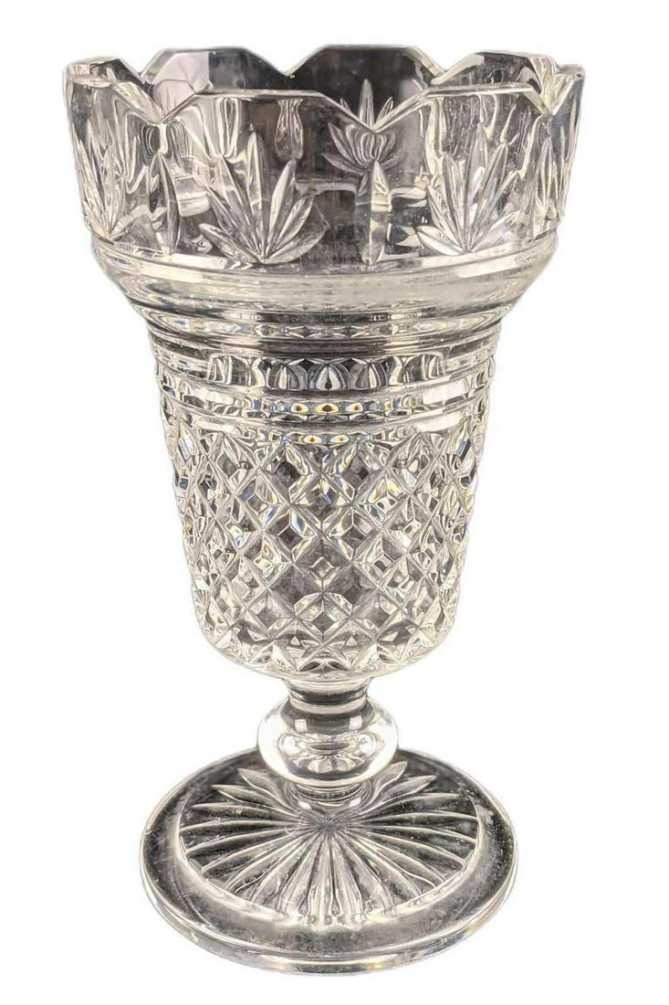 Vintage Waterford Crystal Sierra Cut Footed Vase (1 of 6)
