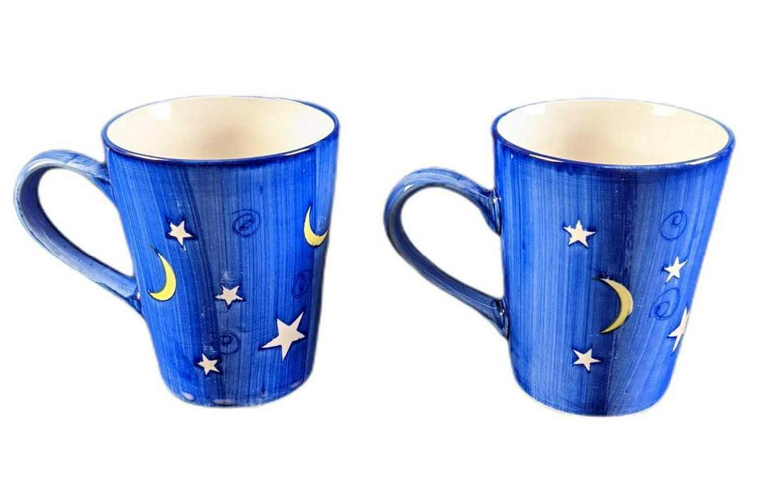 Two Station Casino Hand Painted Stars And Moon Mugs (1 of 9)