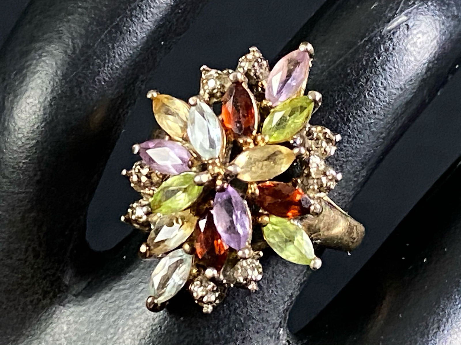 Vintage Gold Plated Over Sterling Multi Colored Stone (1 of 6)