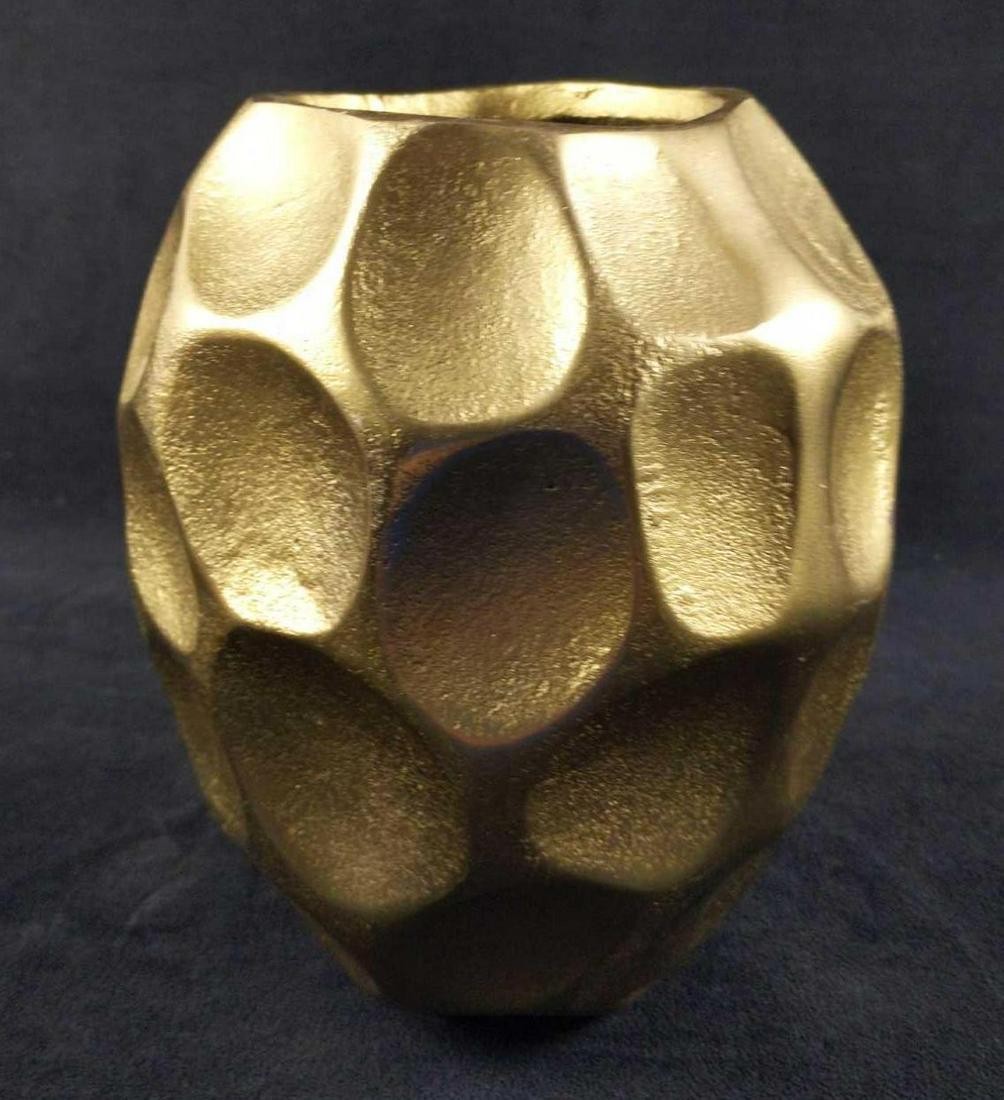 Large Hammer Pound Pattern Brass Vase (1 of 6)