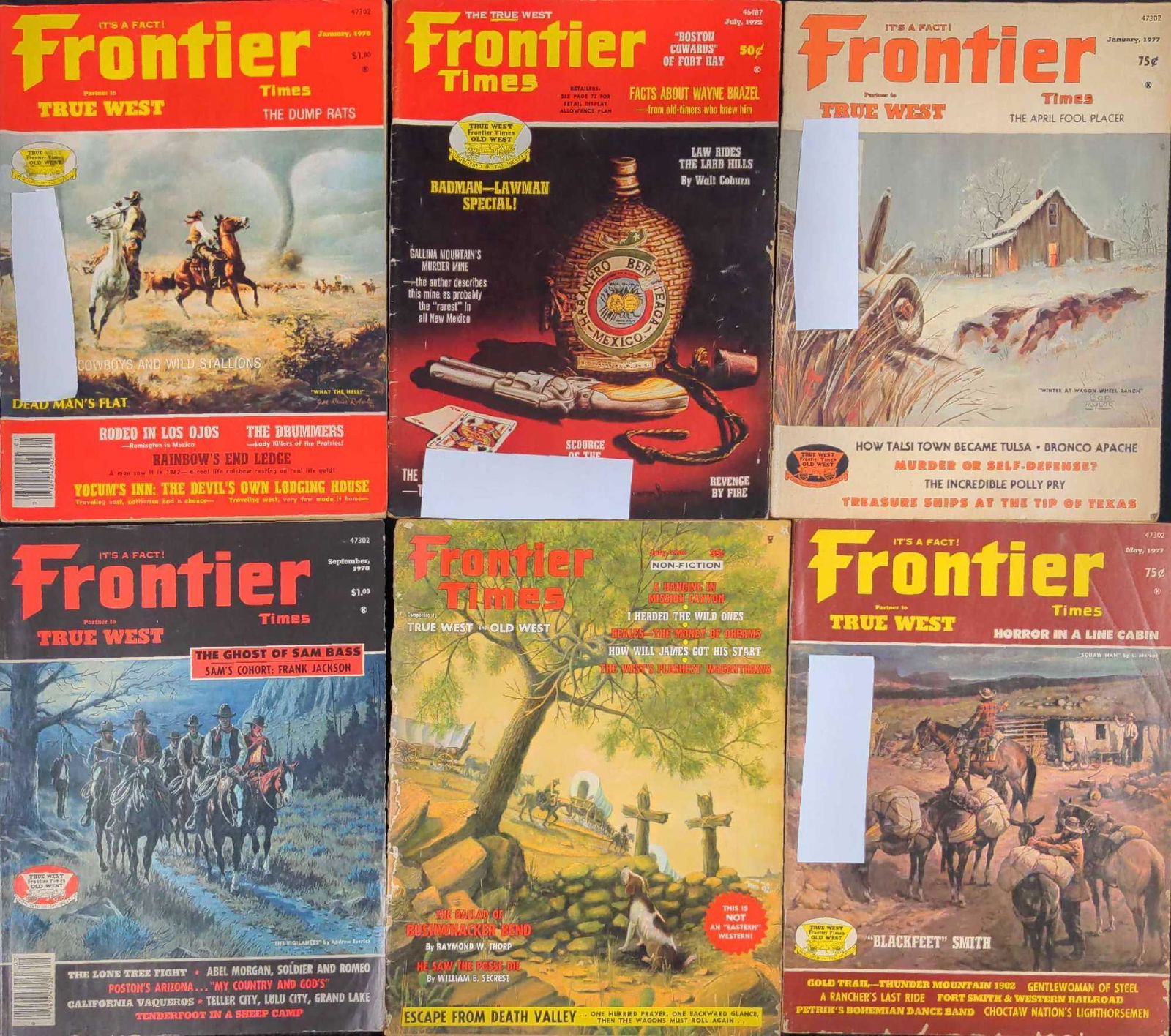 Six Frontier Times Western Cowboy Magazines (1 of 8)