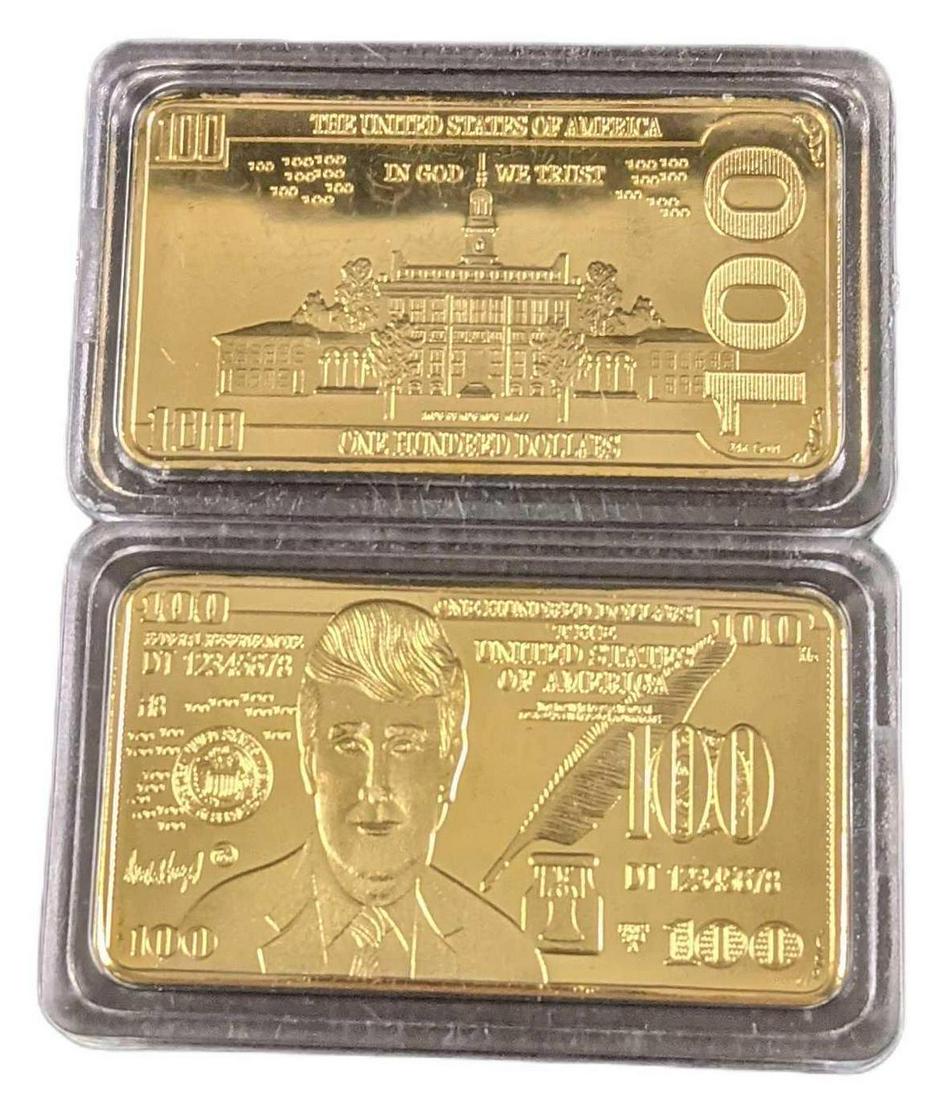 Two Donald J. Trump 24k Gold Plated Collectors $100 (1 of 2)