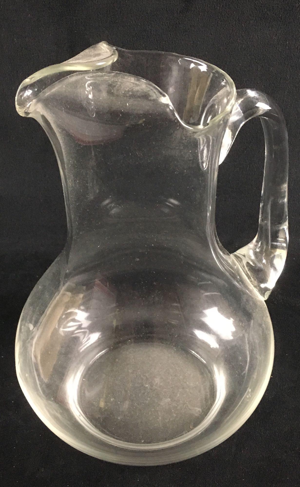 Hand-blown Clear Glass Pitcher (1 of 6)