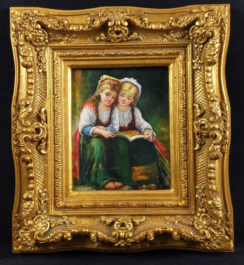 C Bailey Acrylic On Canvas Original Two Sisters (1 of 9)