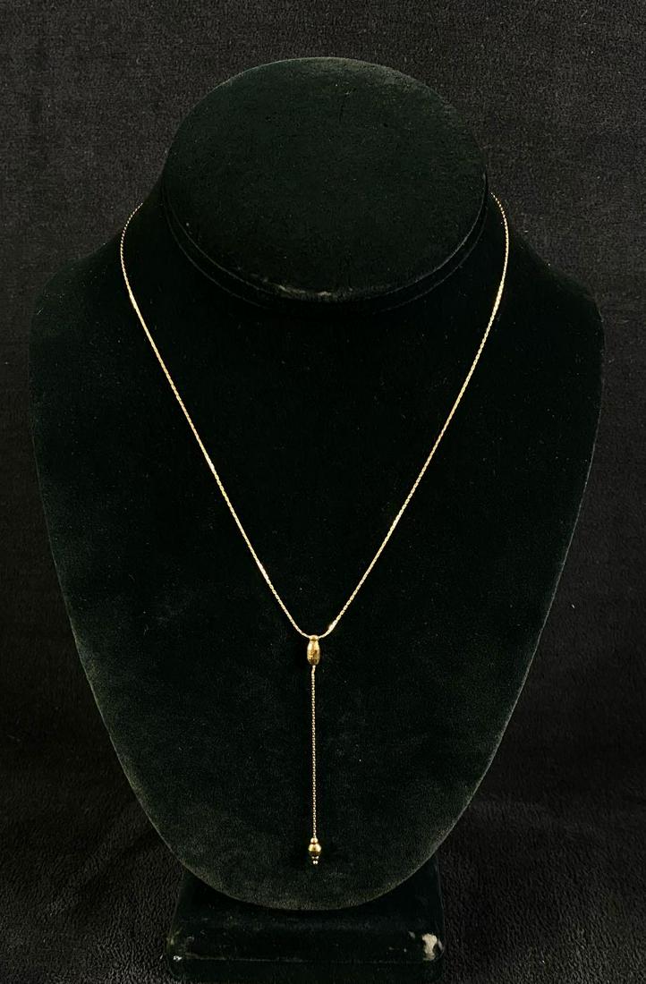 Vintage 14k Gold Designer Milor Drop Necklace (1 of 8)