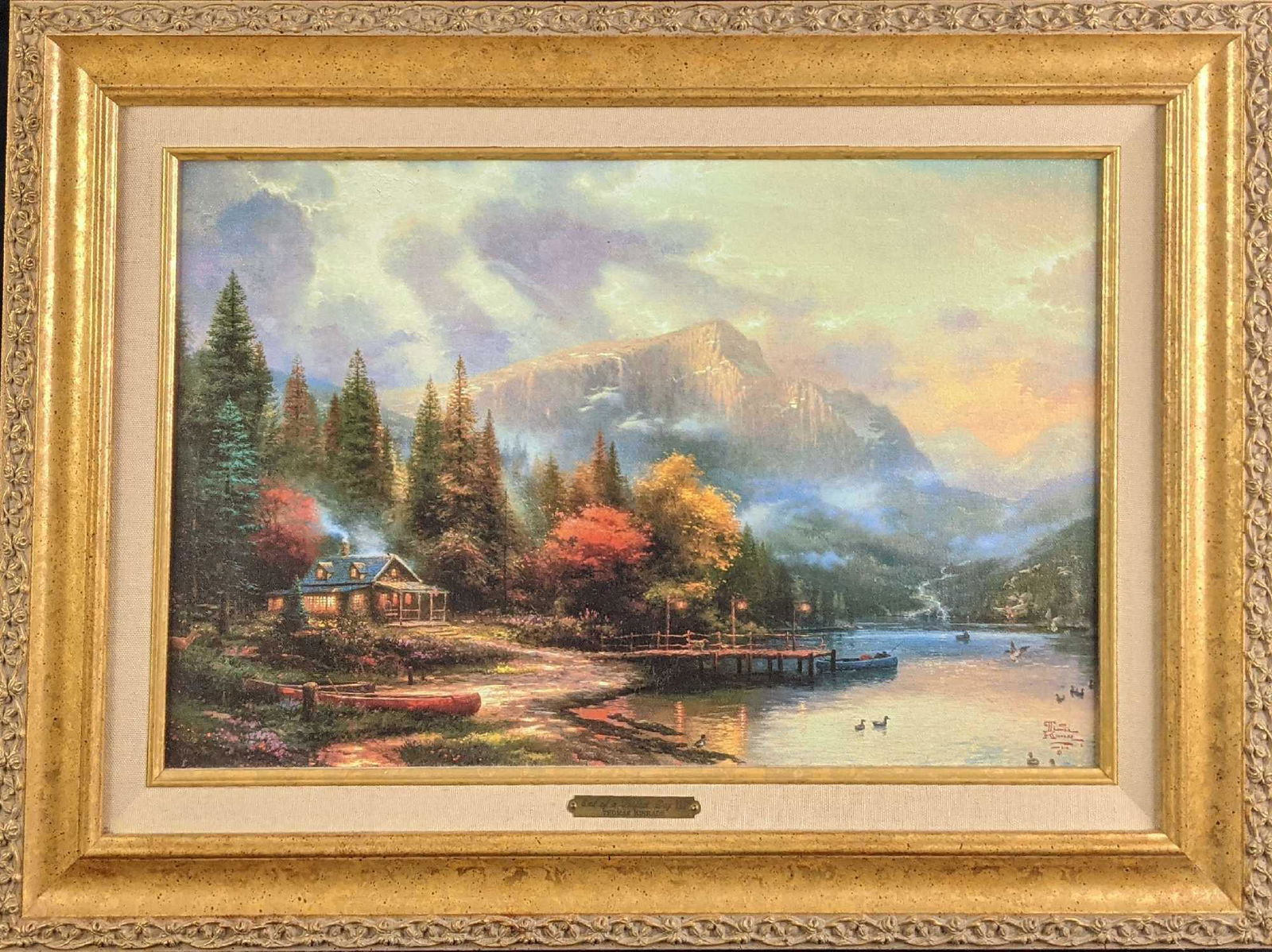 Retired Framed Thomas Kinkade The End Of A Perfect Day (1 of 8)