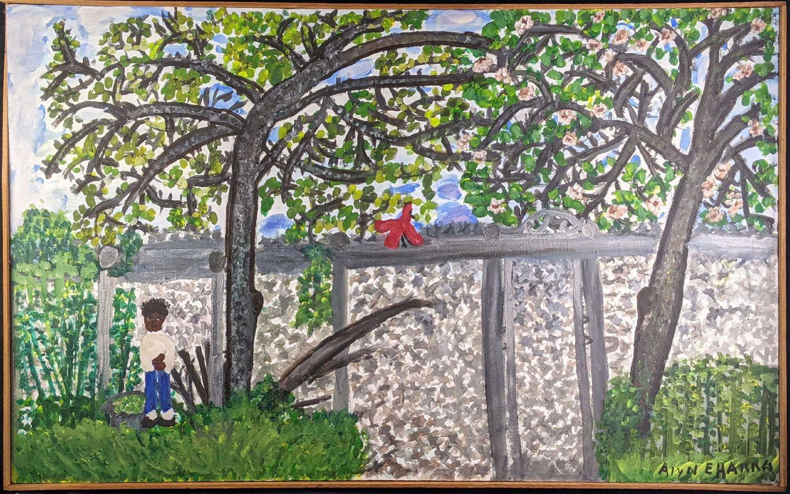 Original Framed Alyne Harris Florida Folk Art Trees (1 of 9)