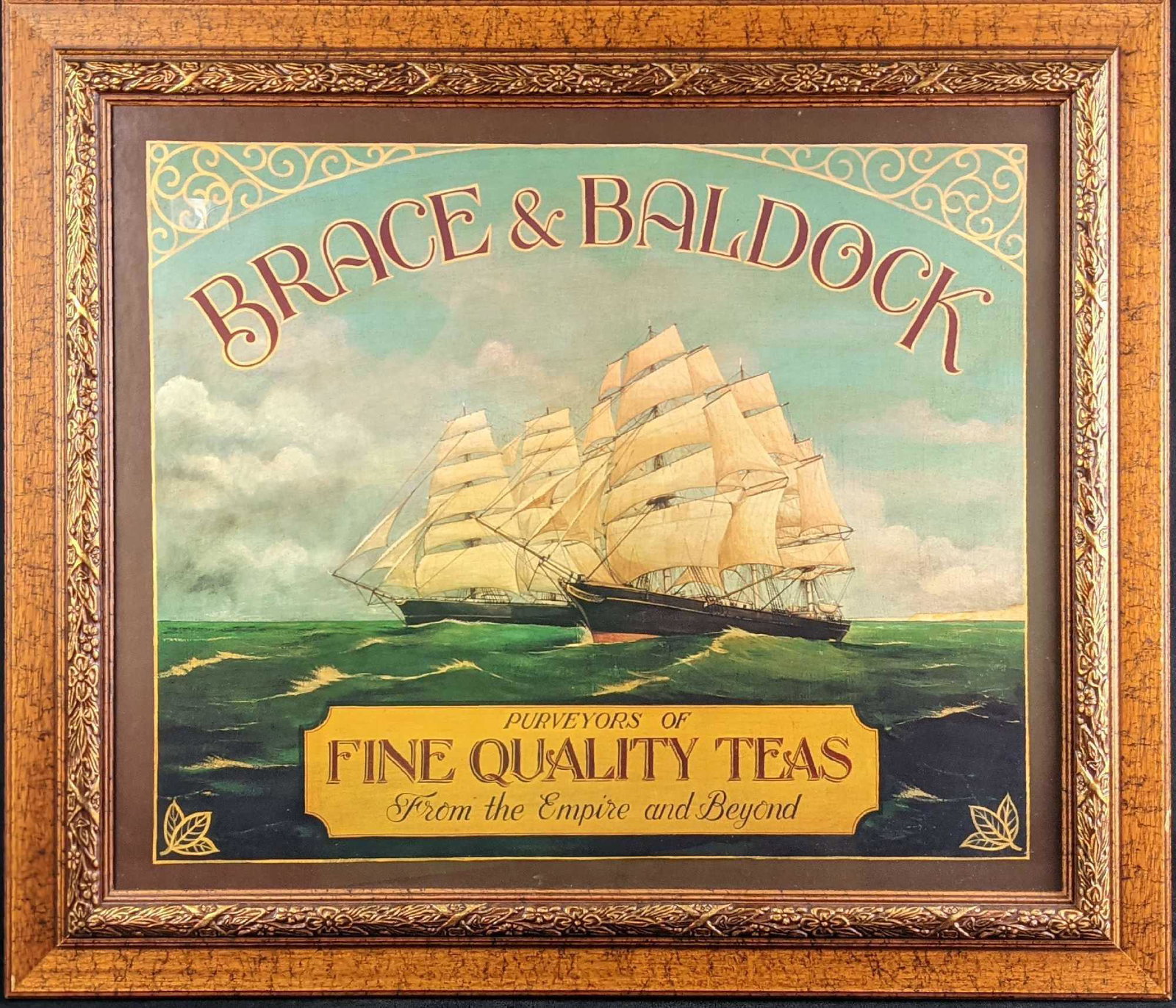 Vintage Style Framed Ship (1 of 5)