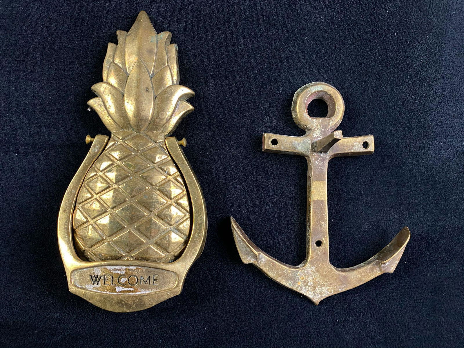Vintage Brass Pineapple Door Knocker & Anchor Key (1 of 5)