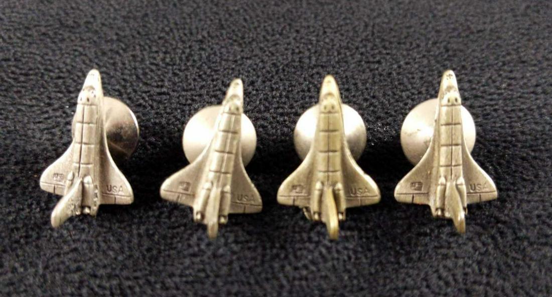 Four Pewter NASA Space Shuttle Pins Tie Tacks (1 of 2)