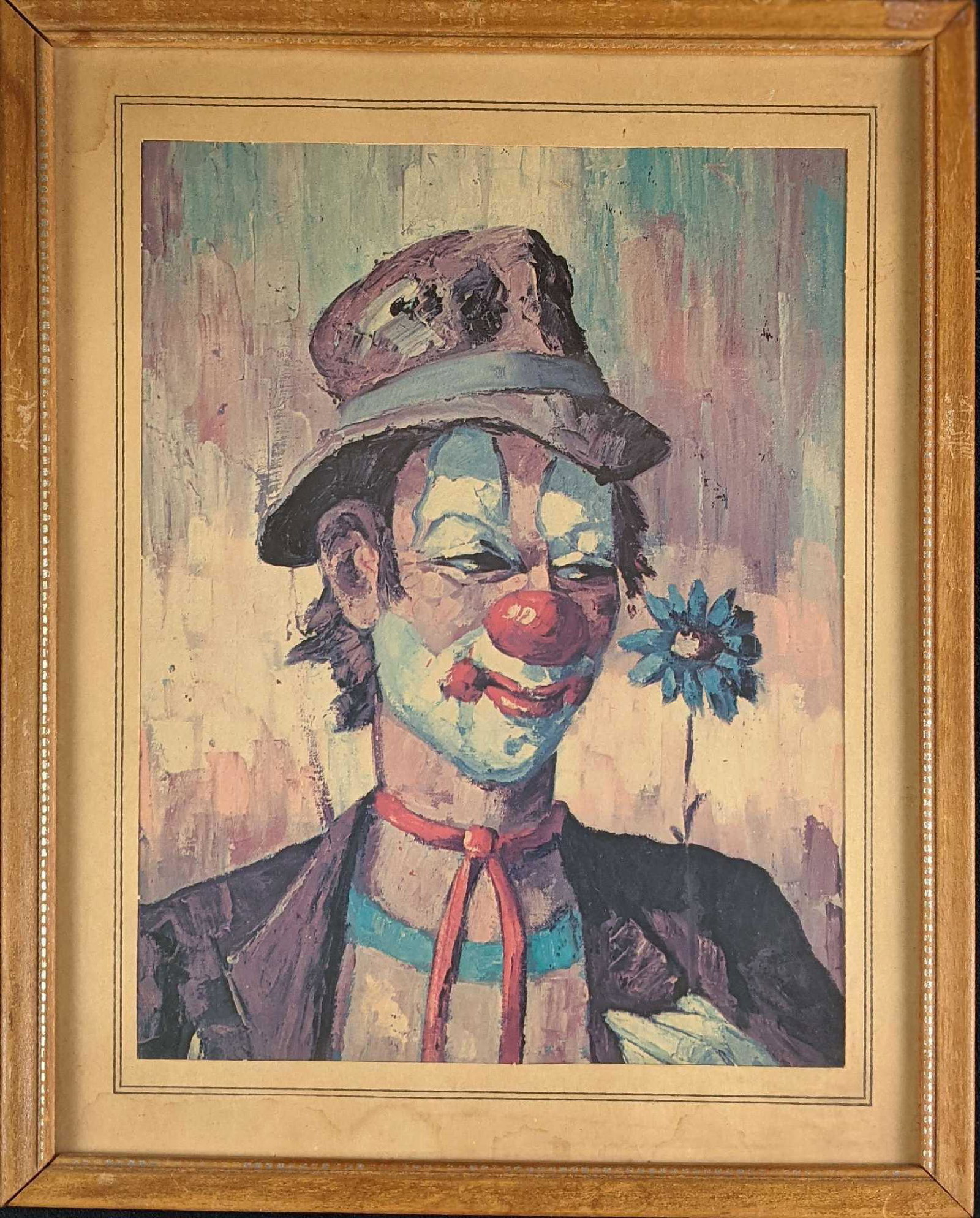 Framed Vintage Hobo Clown With Flower Print (1 of 4)
