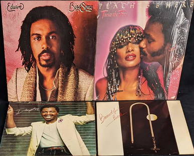 4 Vinyl LP Records Peaches & Herb Edwin: This lot includes: (1) Peaches & Herb - Twice The Fire. Was released by Polydor In 1979. (1) Edwin - Bird Song. Was released by Philadelphia International Records in 1979. (1) Richard "Dimples" Fields