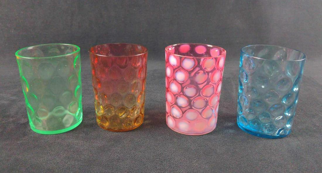 Four Vintage Coin Dot Small Drinking Glasses (1 of 9)
