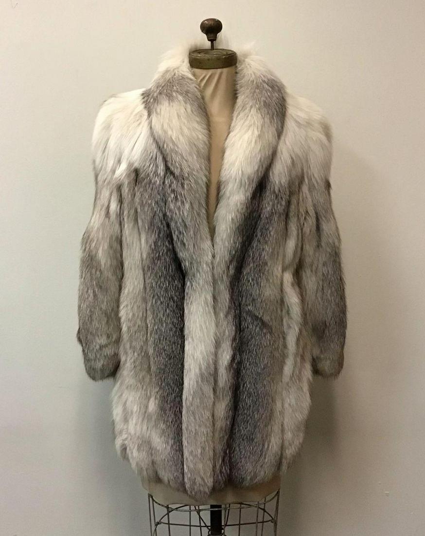 Platinum Fox Fur Coat Jacket Vintage Fashion (1 of 7)