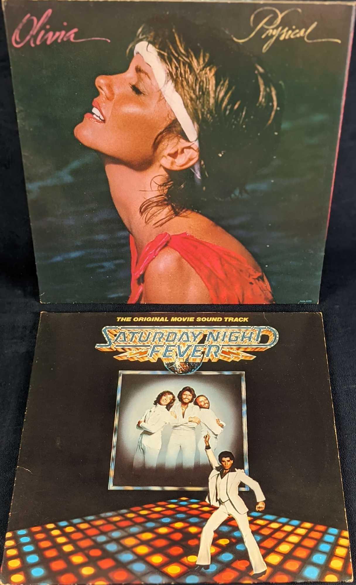 Two Vinyl LP Records Olivia Newton John Bee Gees (1 of 8)