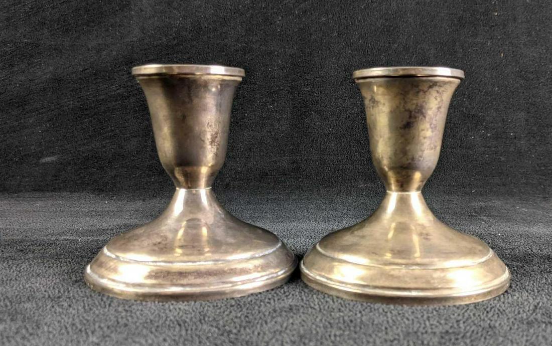 Sterling Silver Plated Candlestick Holders (1 of 3)