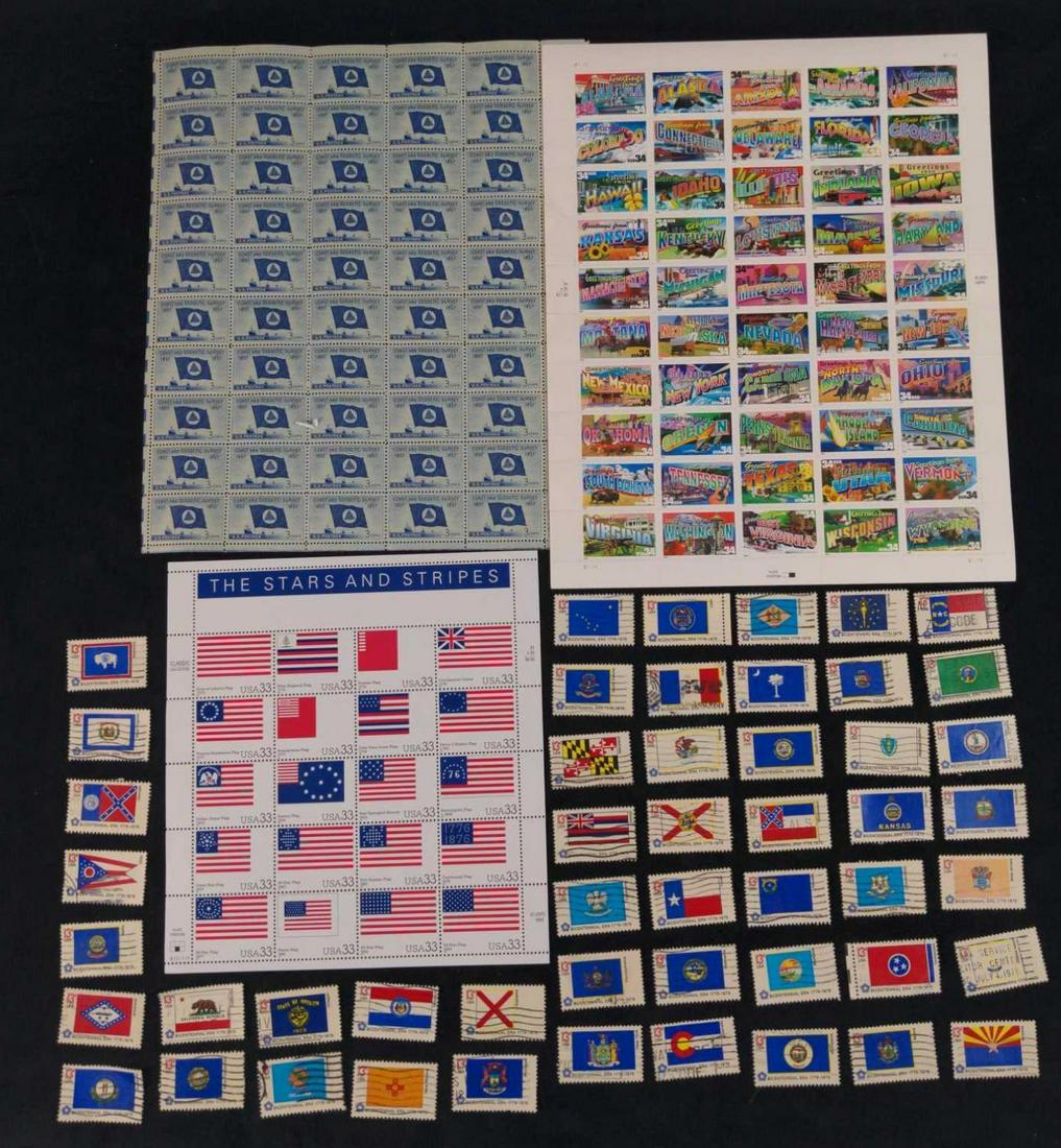 US Postal Stamps Flag And States Themed Stamps (1 of 8)