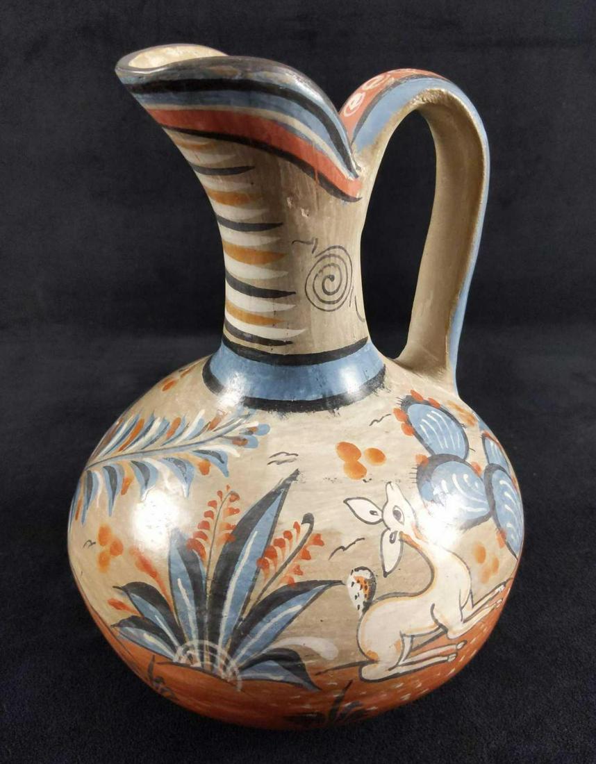 Tonala Style Pottery Pitcher Mexican Folk Art Deer (1 of 7)