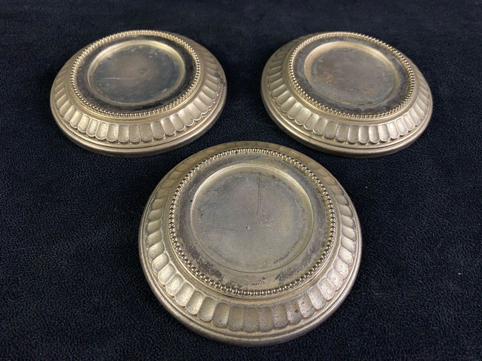 Vintage Towle Silver Plated Coasters Set Of 3 (1 of 3)