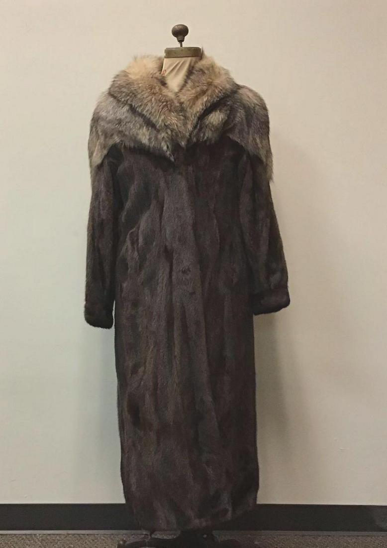 Mahogany Mink Coat with Crystal Fox Fur Coat (1 of 5)